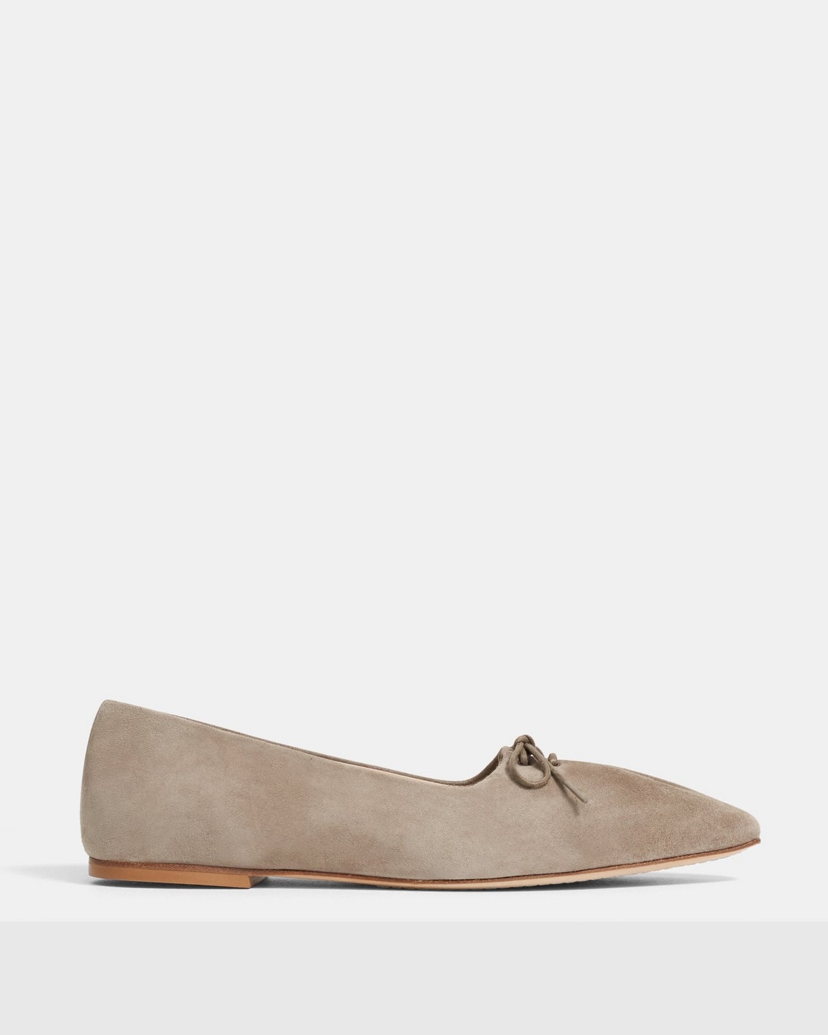 Theory Pleated Ballet Flat in Suede