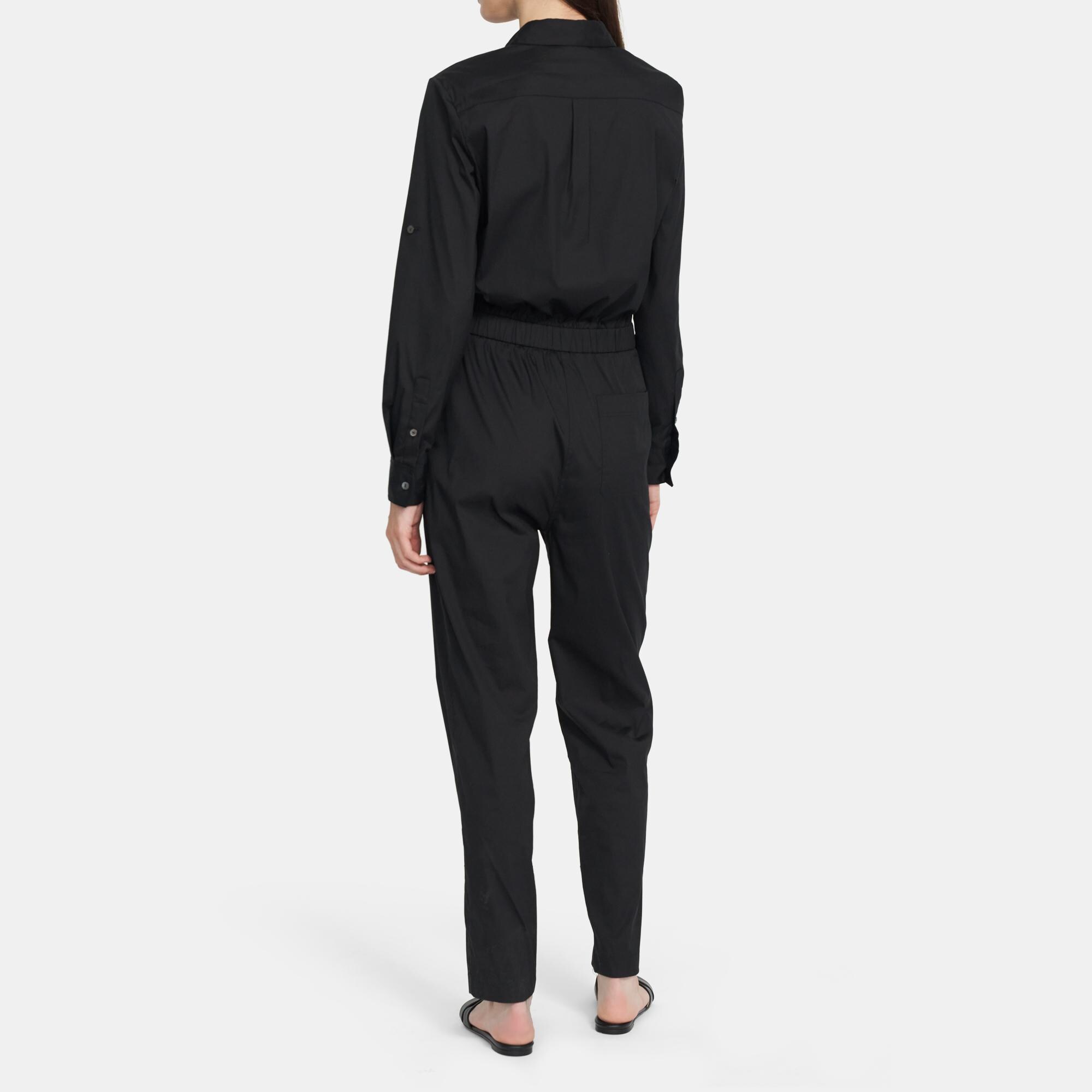 Theory Outlet Official Site Utility Jumpsuit in Stretch Cotton