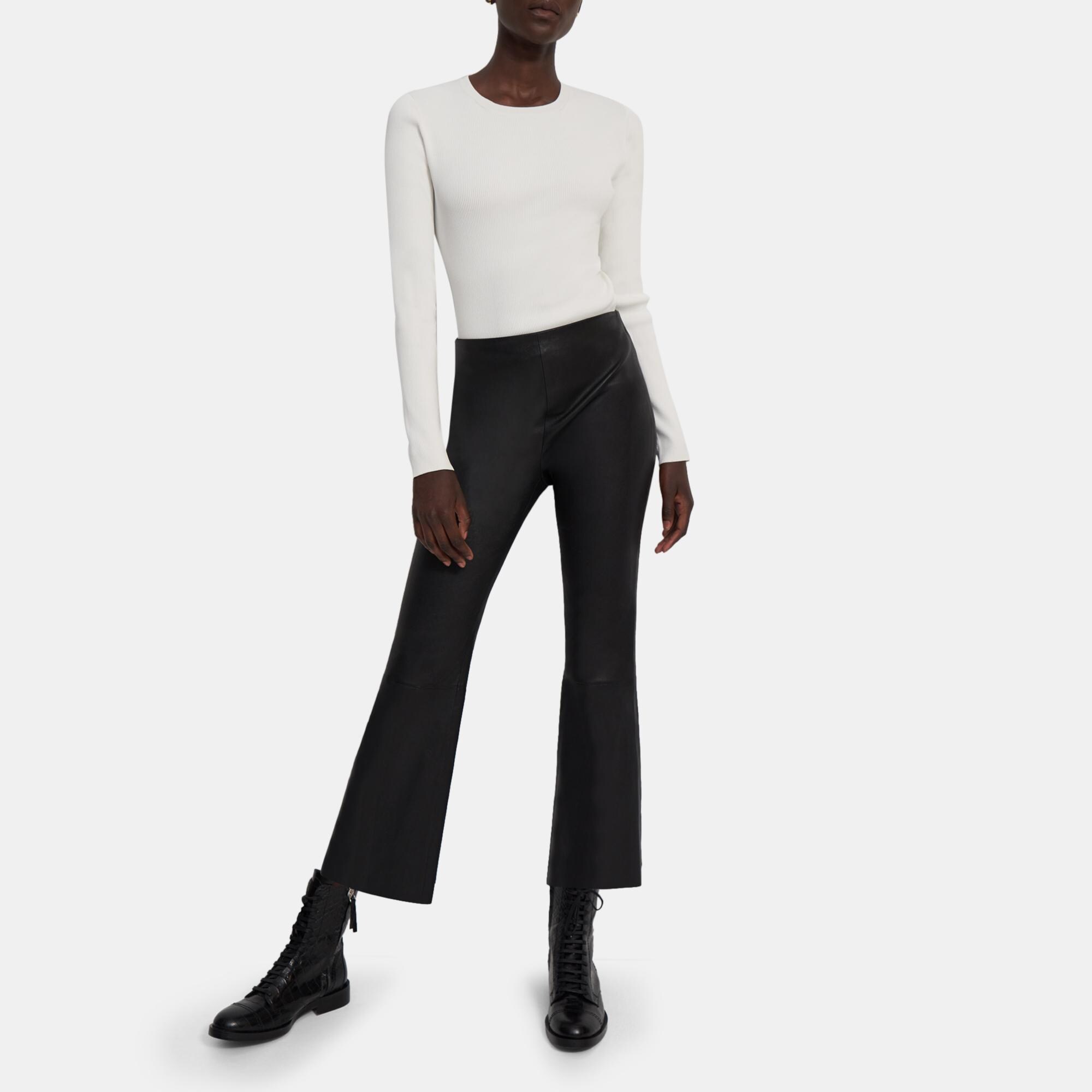 Leather-Like Kick Flare Pant curated on LTK