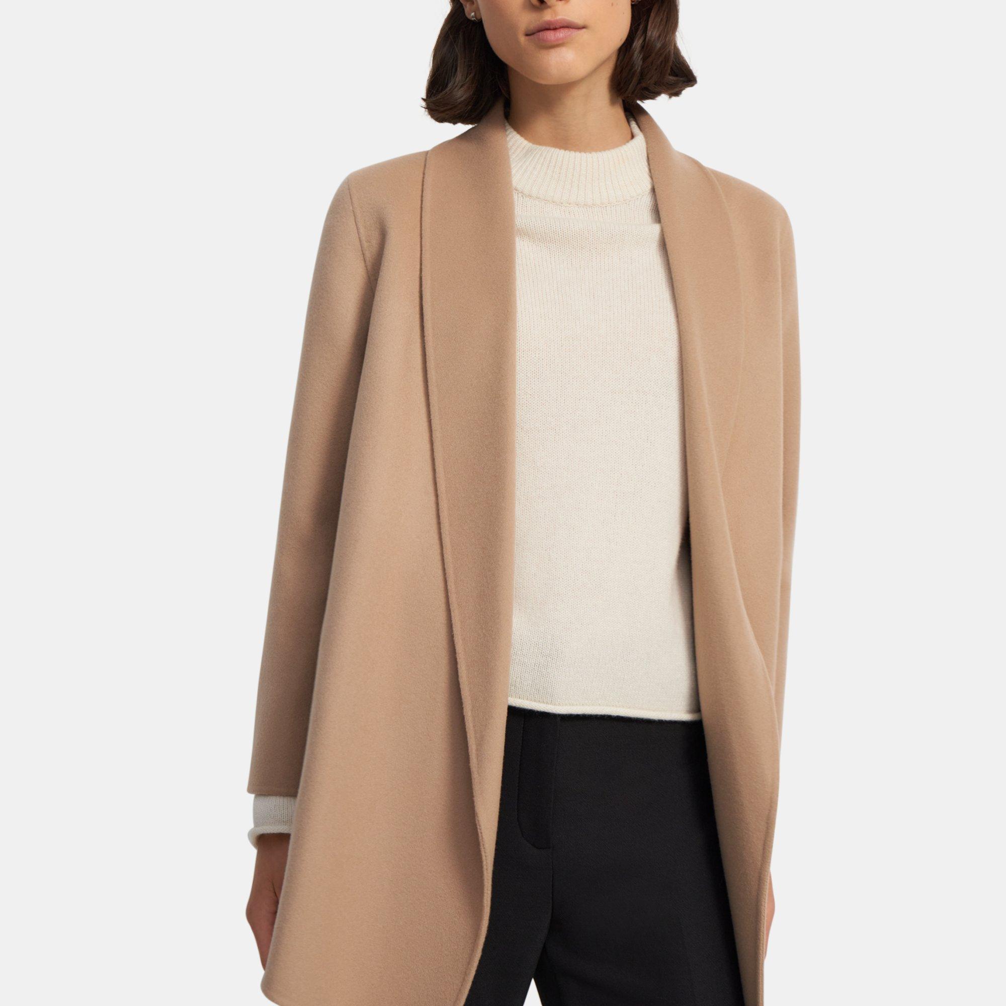 Double-Face Wool-Cashmere Shawl Collar Clairene Jacket | Theory