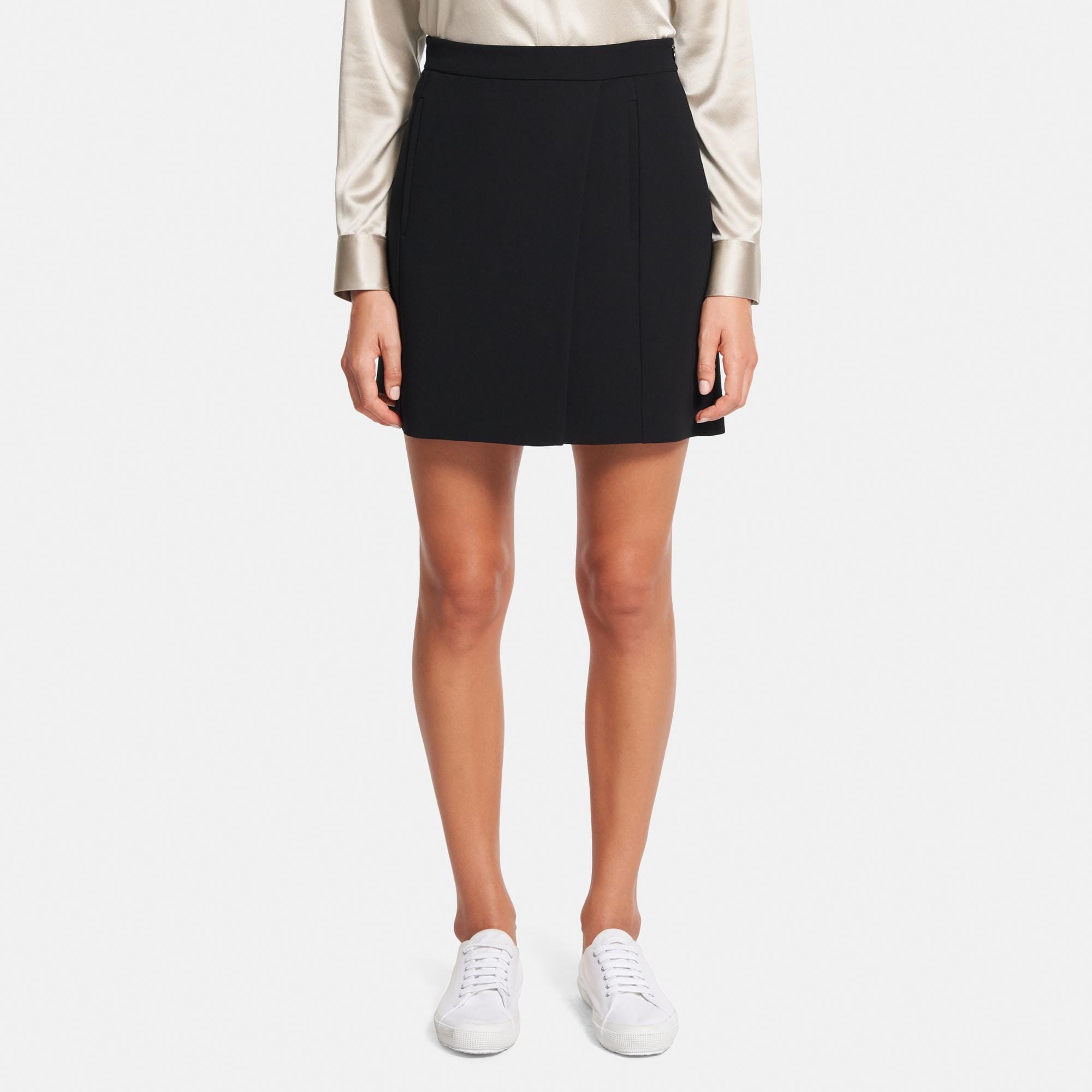 Crepe Staple Wrap Skirt | Theory Outlet