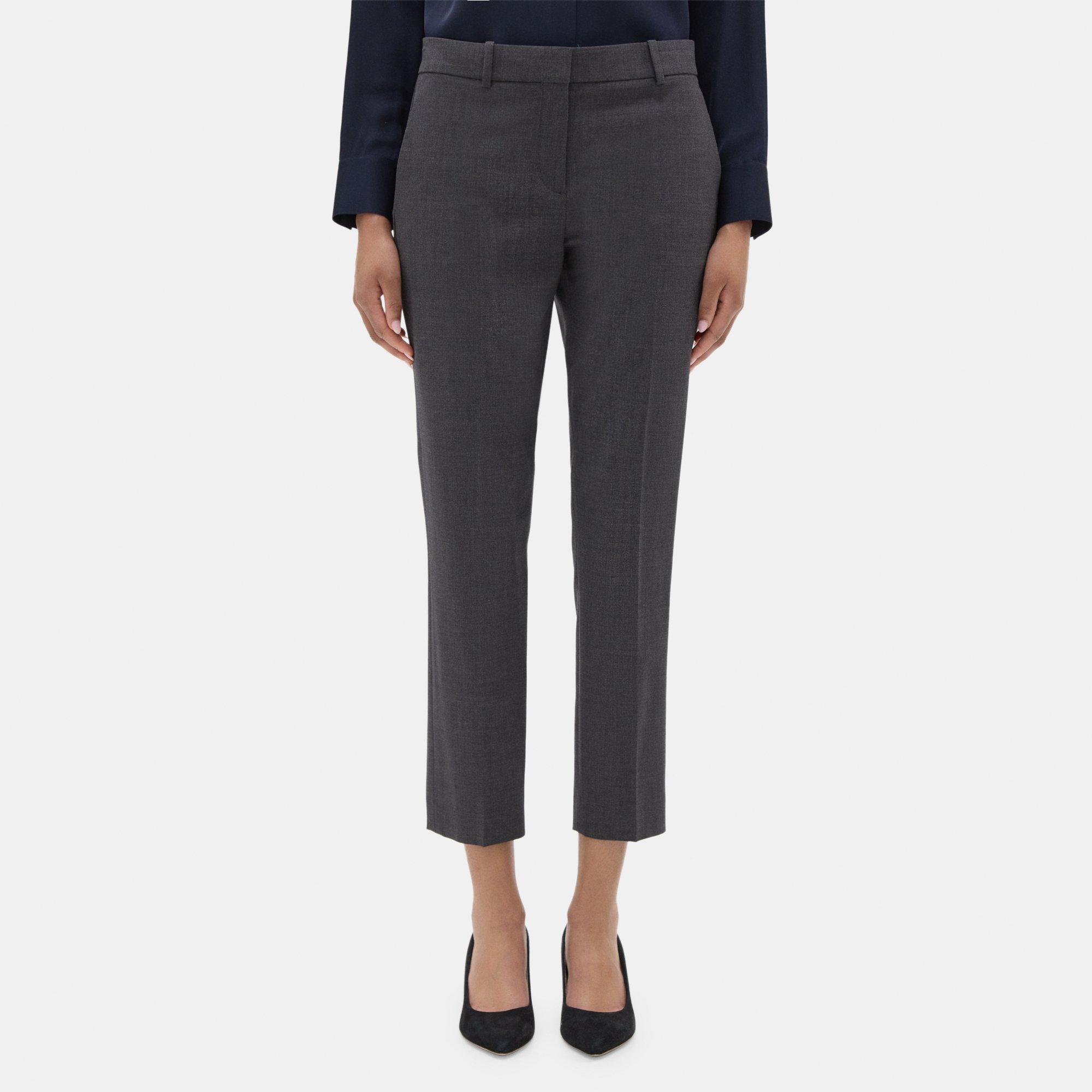 Sevona Stretch Wool Classic Crop Pant | Theory Outlet