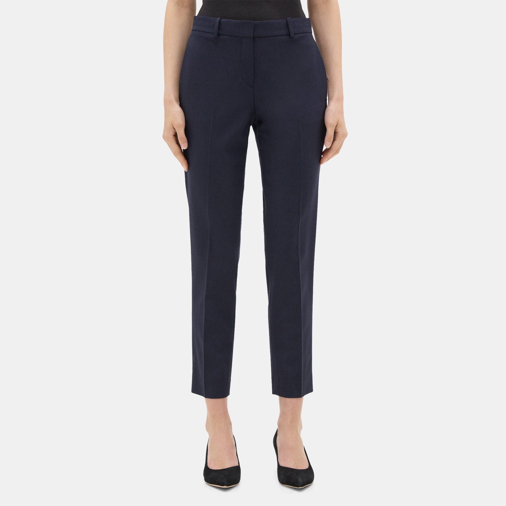 Sevona Stretch Wool Classic Crop Pant | Theory Outlet