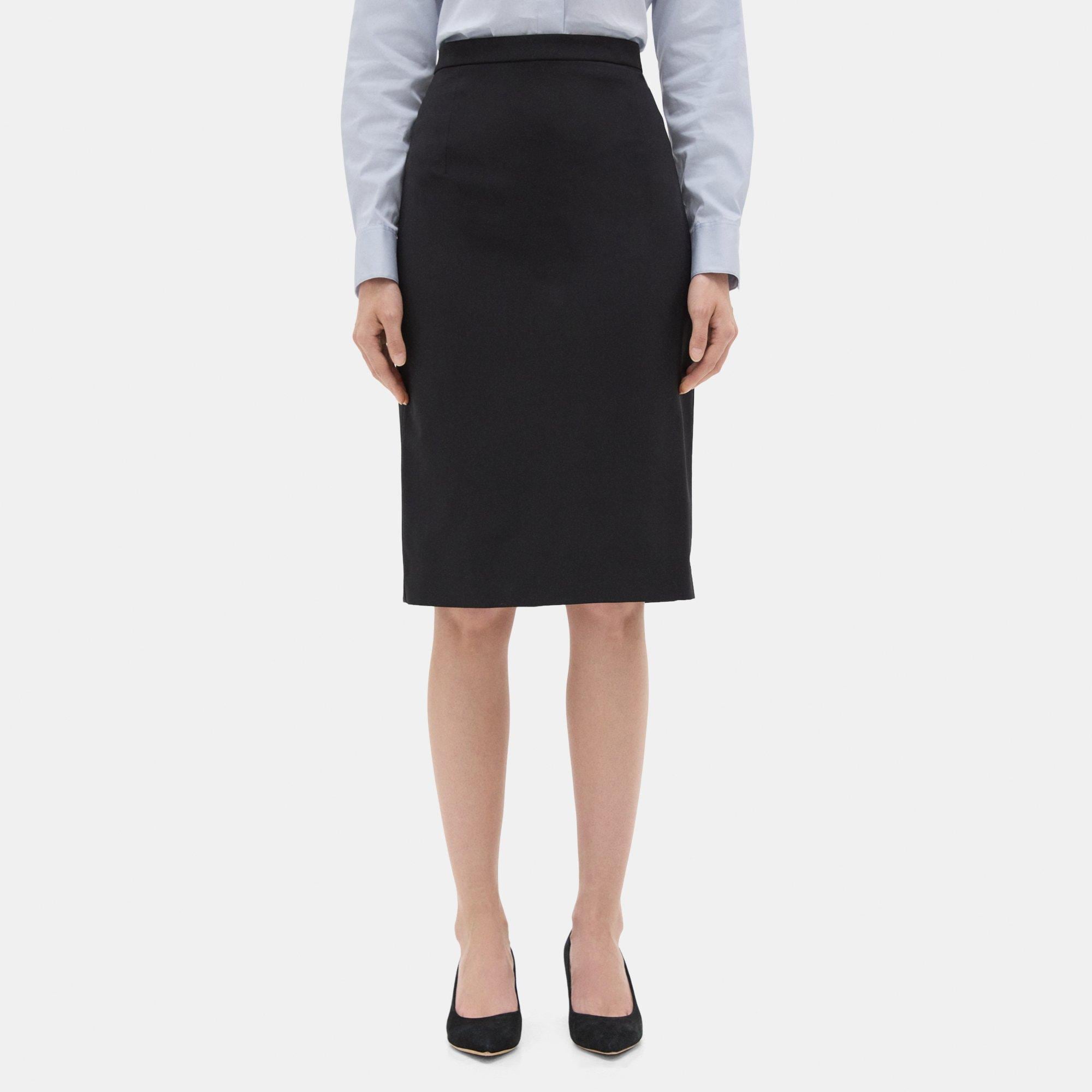 띠어리 Theory Classic Skirt in Sevona Stretch Wool,BLACK