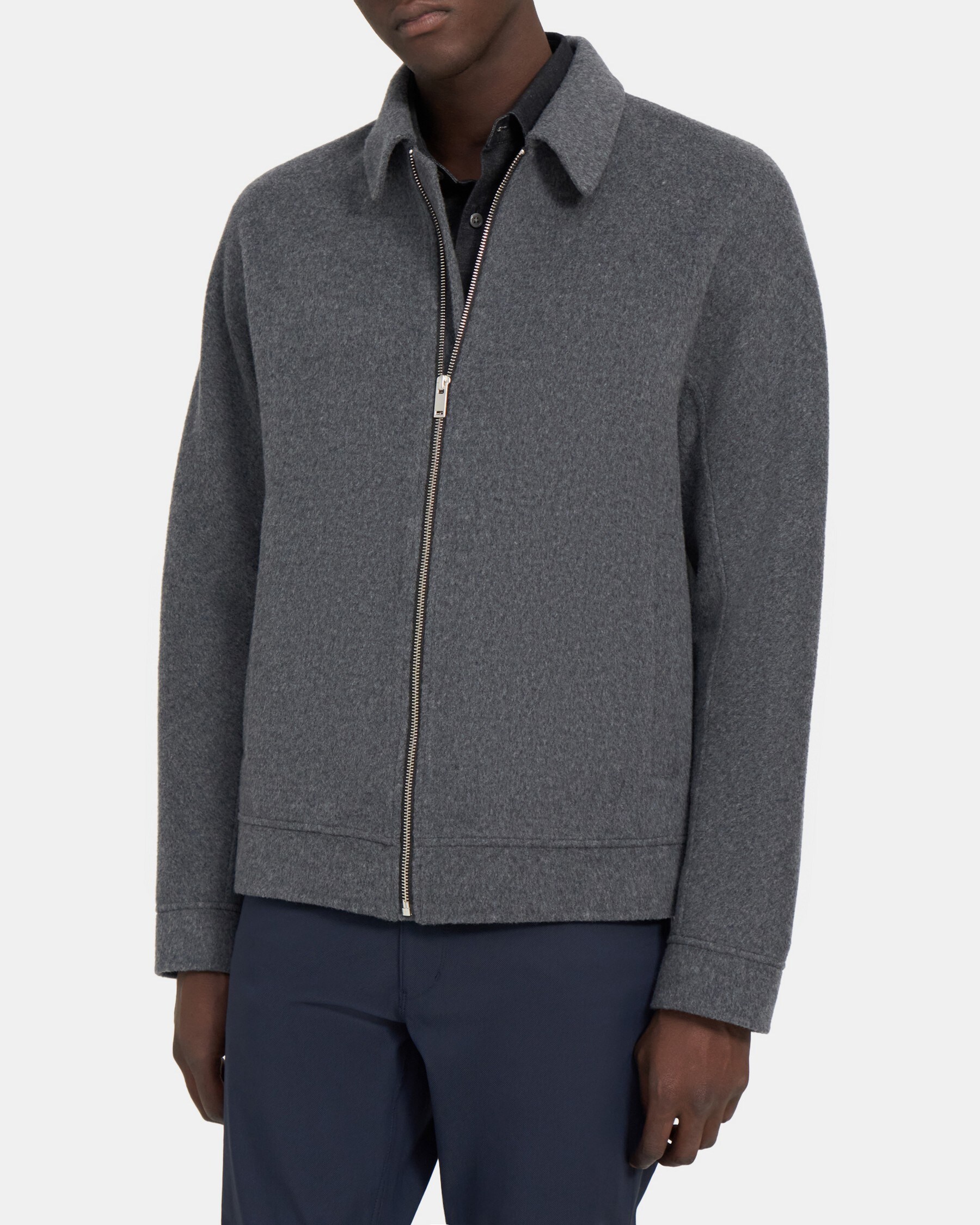 Zip-Up Jacket in Double-Face Wool-Cashmere