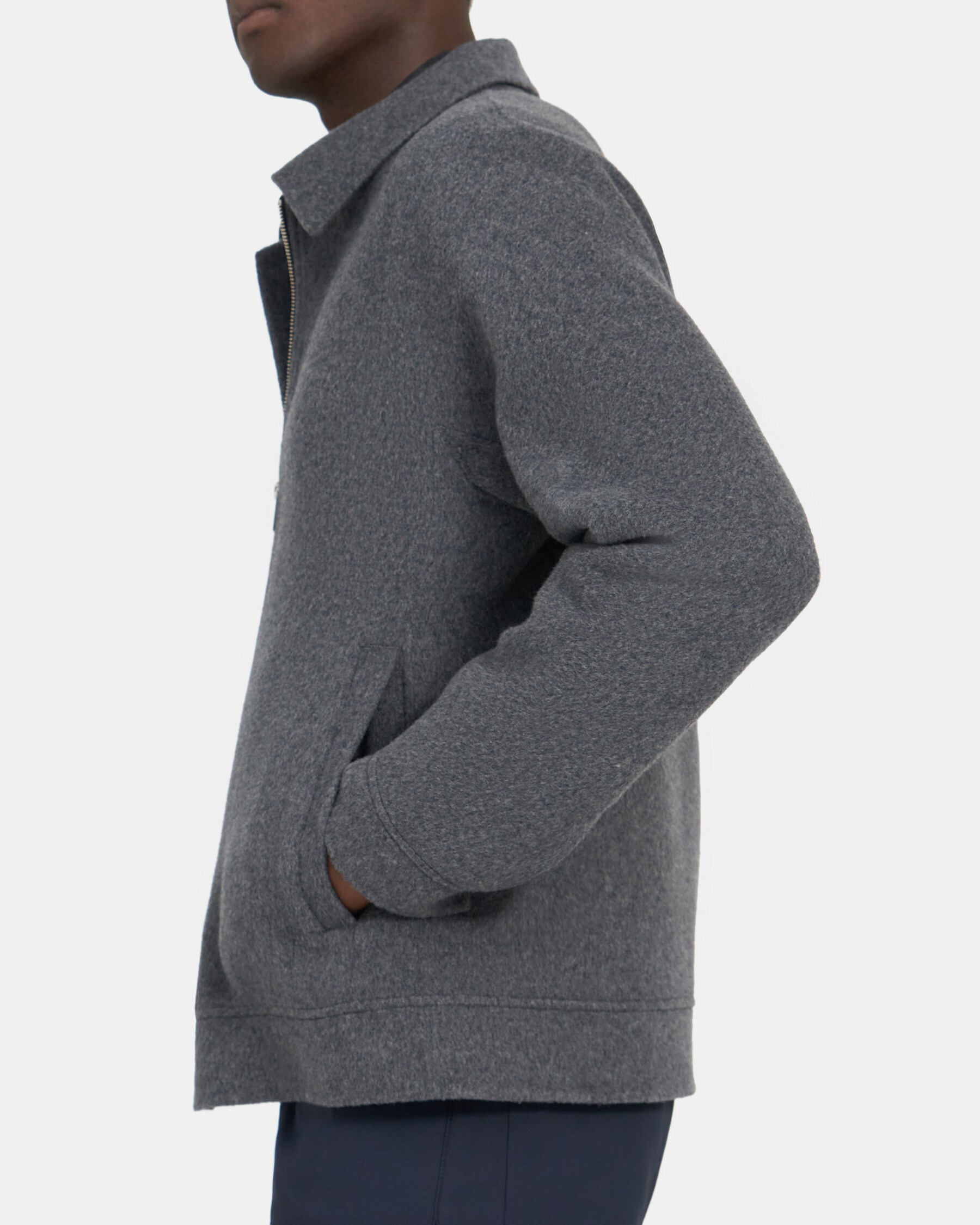 Zip-Up Jacket in Double-Face Wool-Cashmere