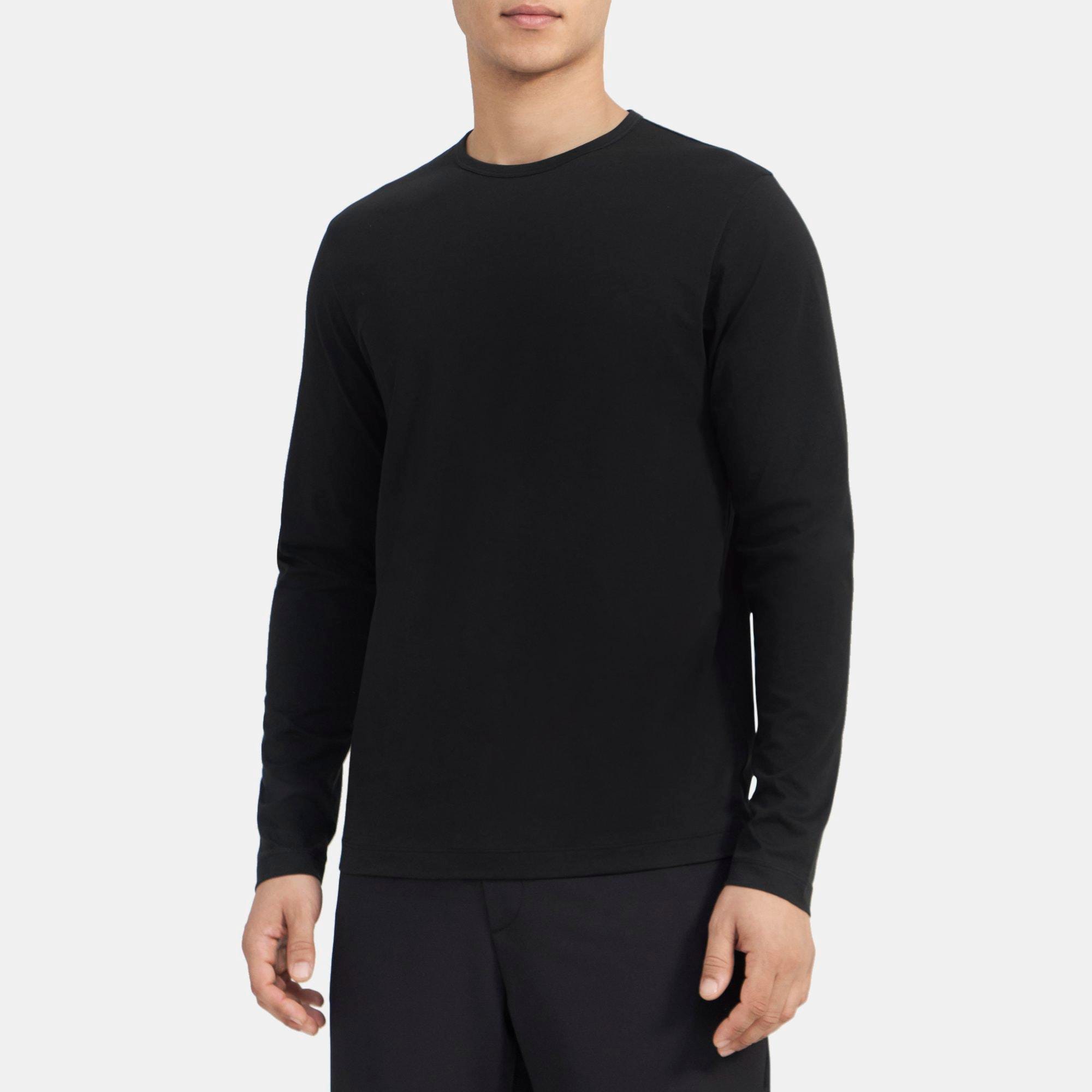 Theory Outlet Official Site | Long-Sleeve Relaxed Tee in Organic Cotton