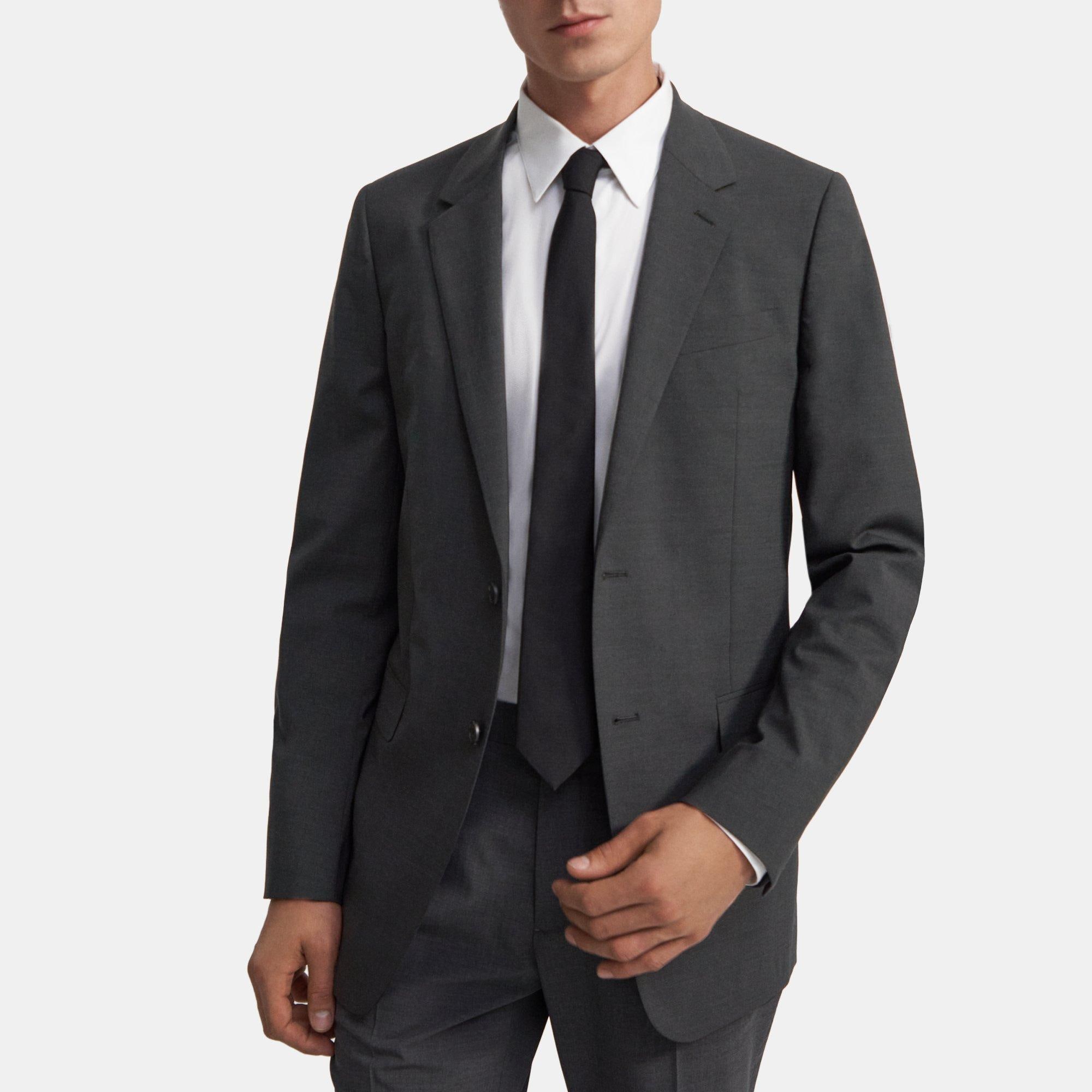 띠어리 Theory Structured Blazer in Stretch Wool,MED GREY HEATHER