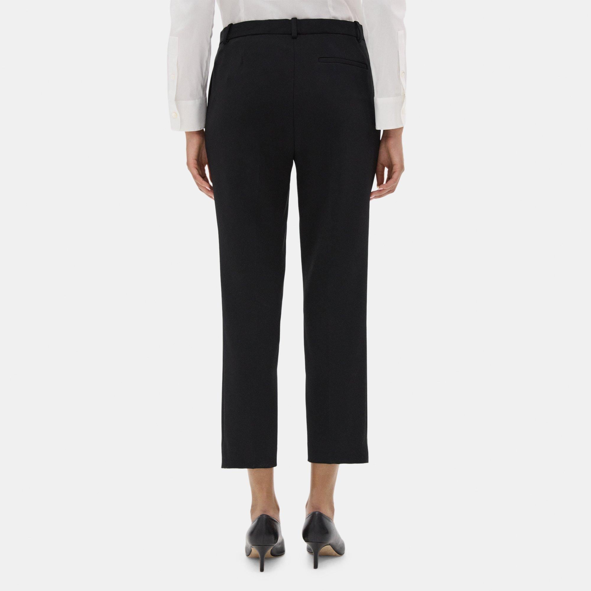 Crepe Slim Cropped Pant | Theory Outlet