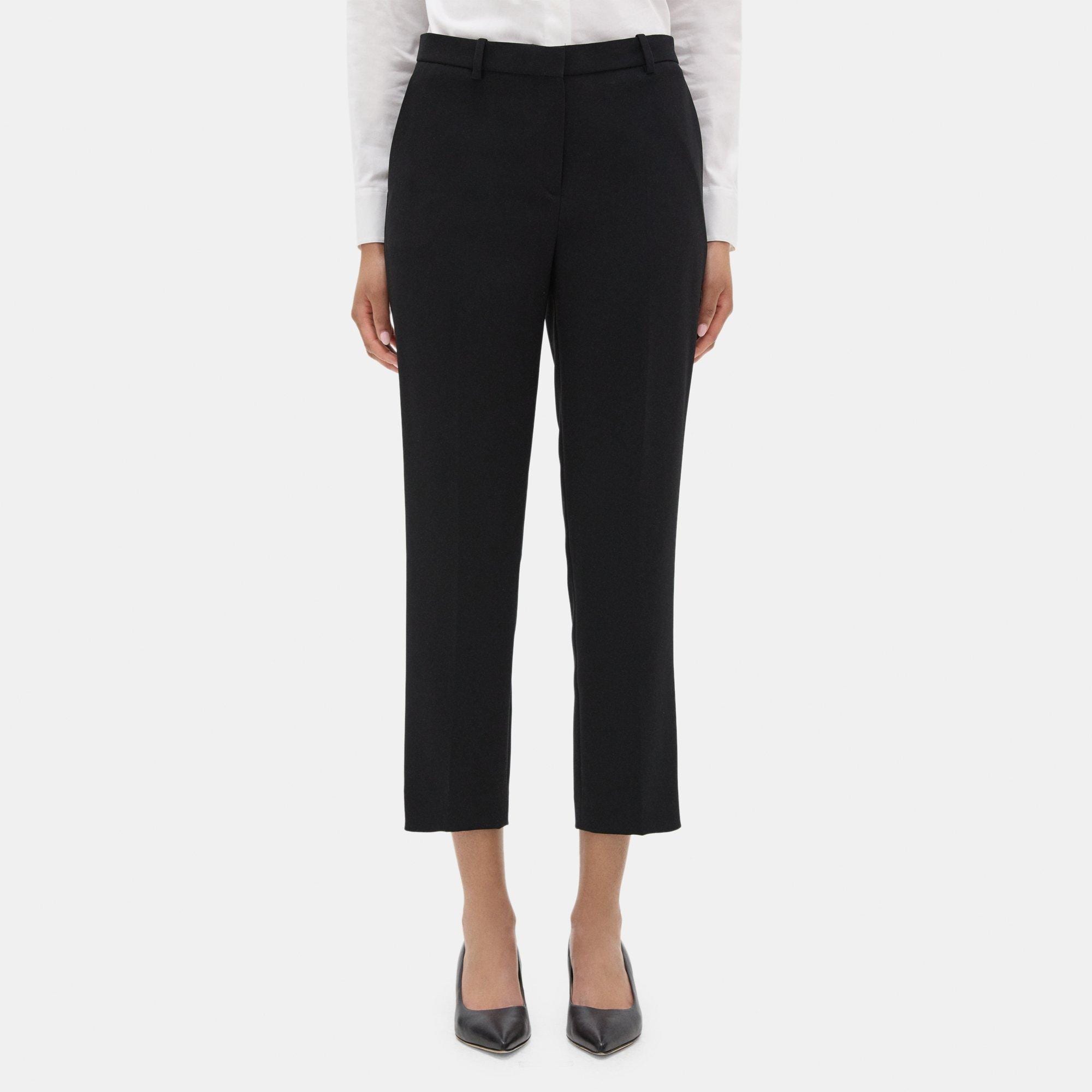 Crepe Slim Cropped Pant | Theory Outlet