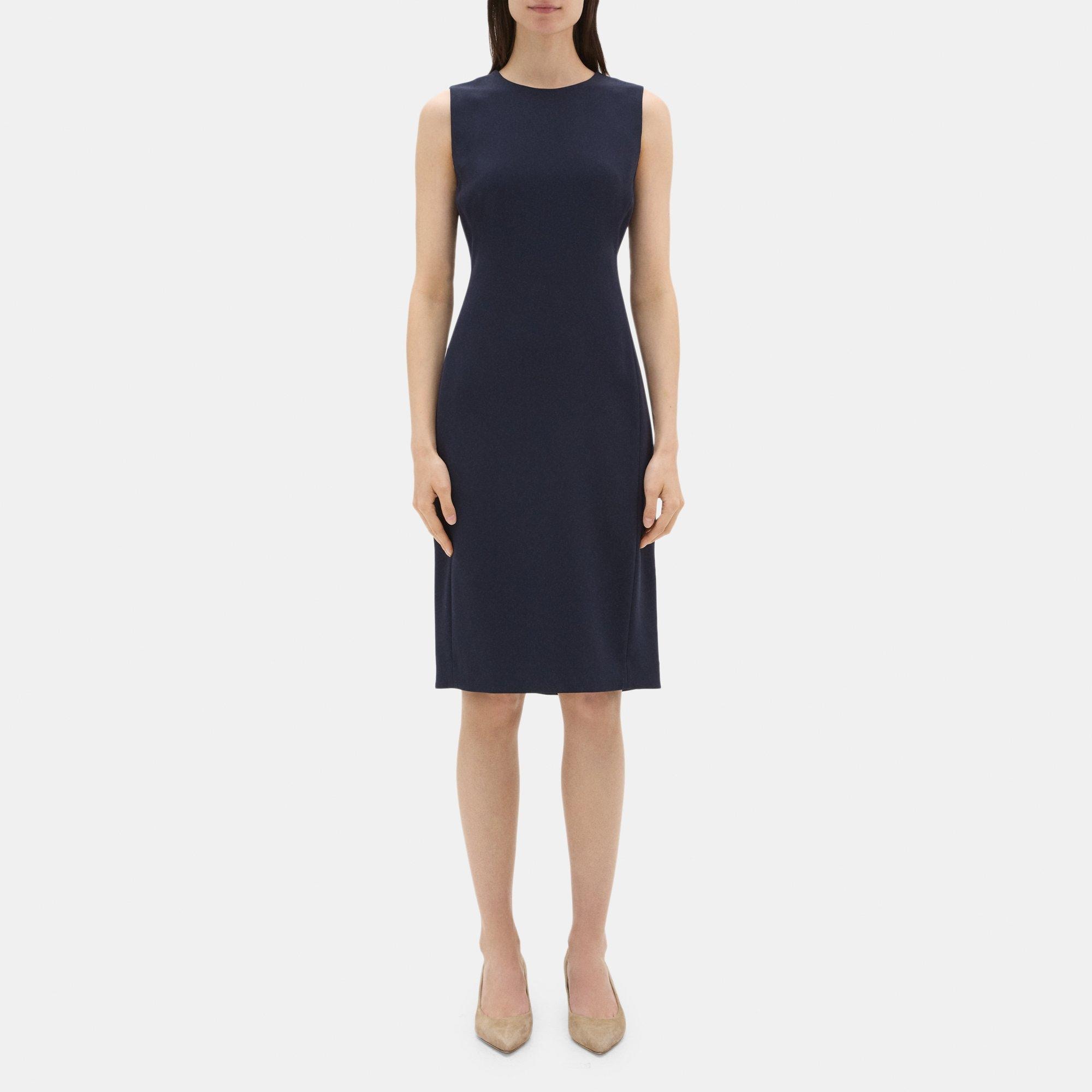 띠어리 원피스 Theory Sheath Dress in Crepe,NEW NAVY