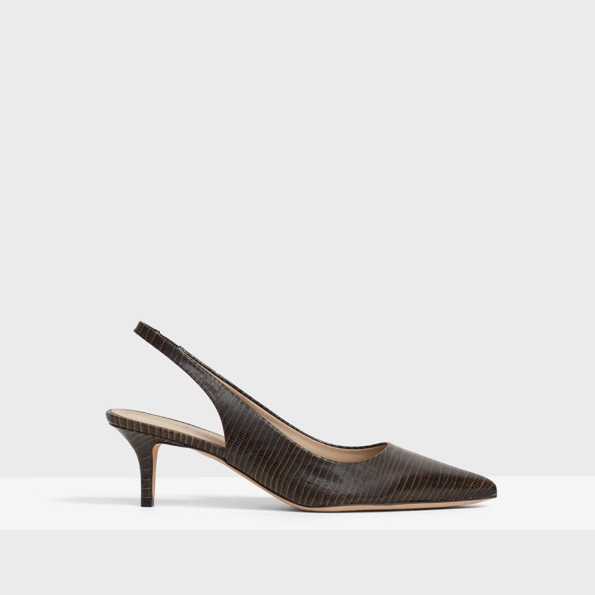 Lizard Prt Leather Slingback Pump | Theory Outlet