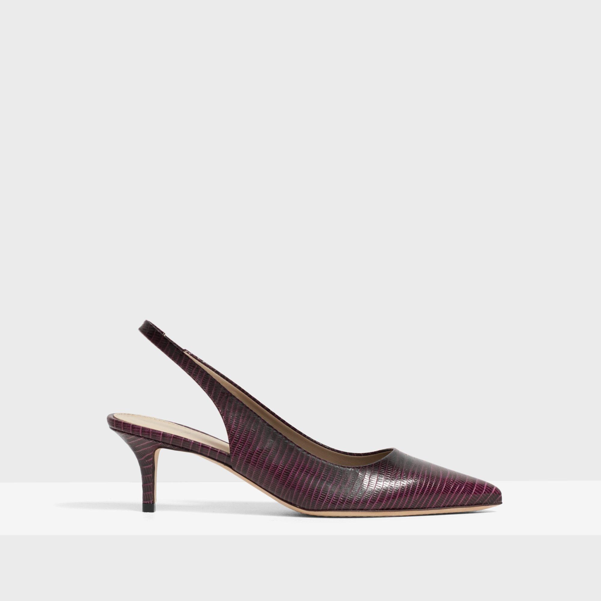 Lizard Prt Leather Slingback Pump | Theory Outlet