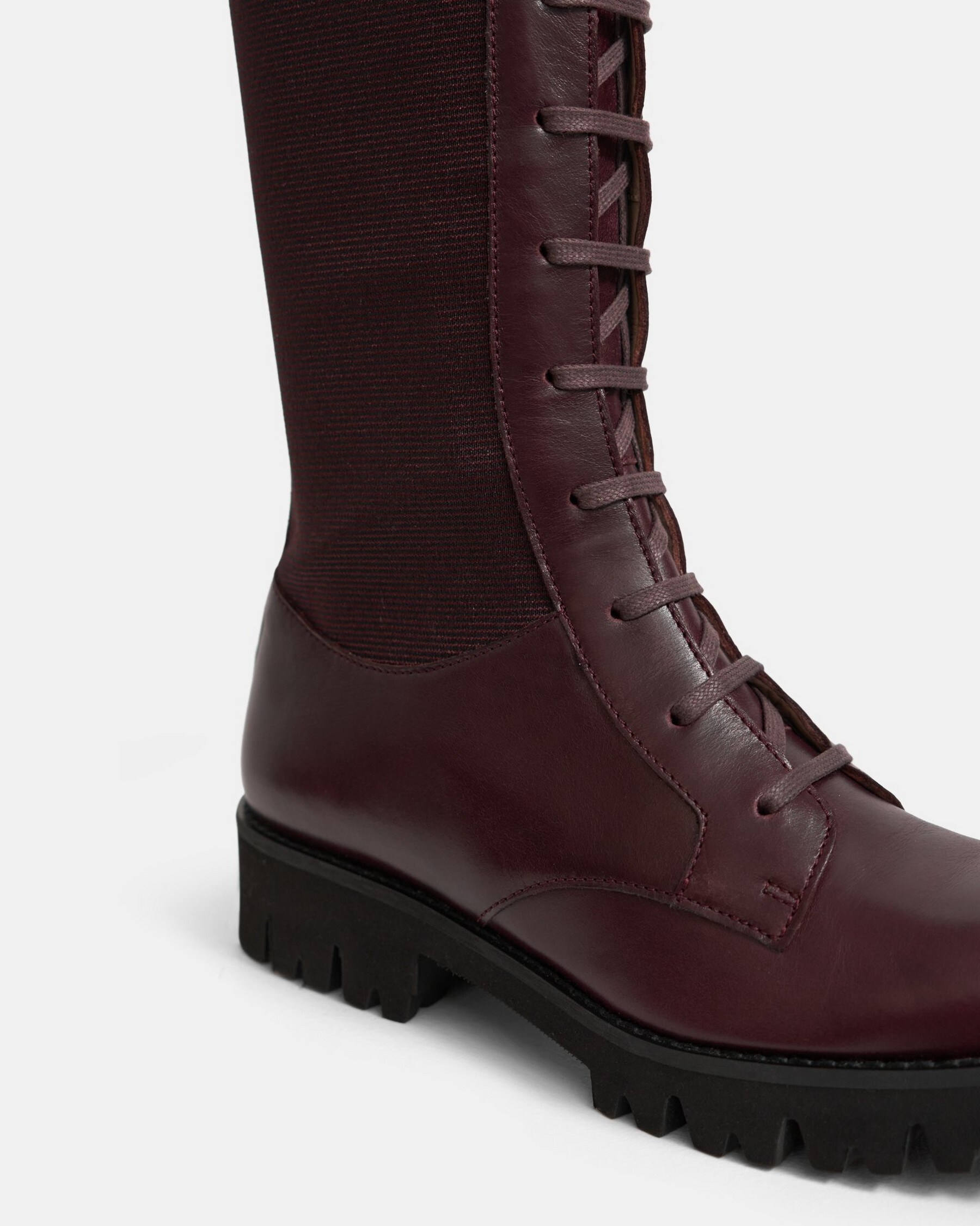Laced Lug Boot in Leather