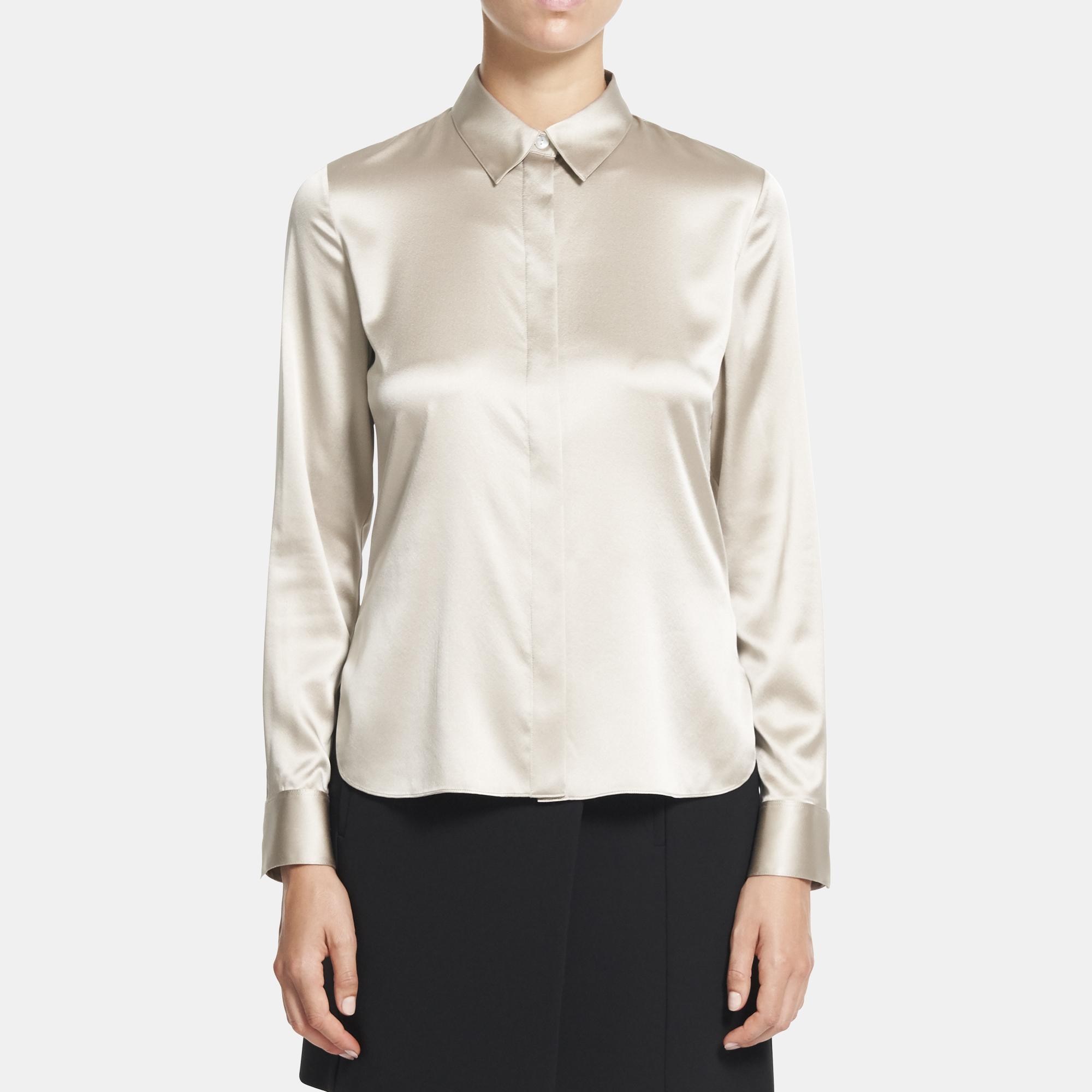 Theory Classic Fitted Shirt in Silk