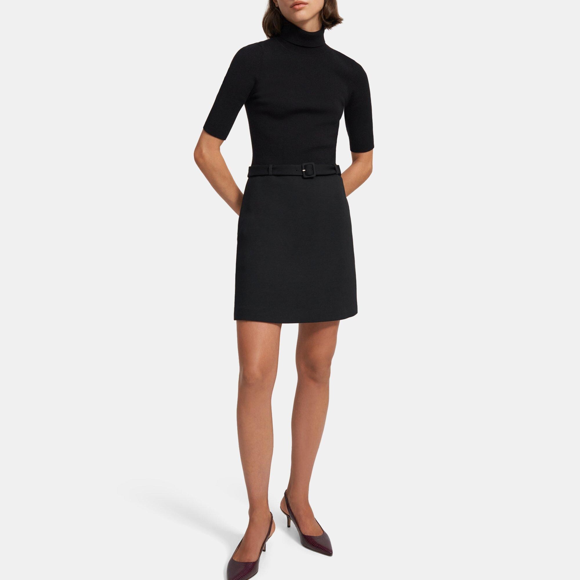 Utility Wool Knit Combo Dress | Theory Outlet