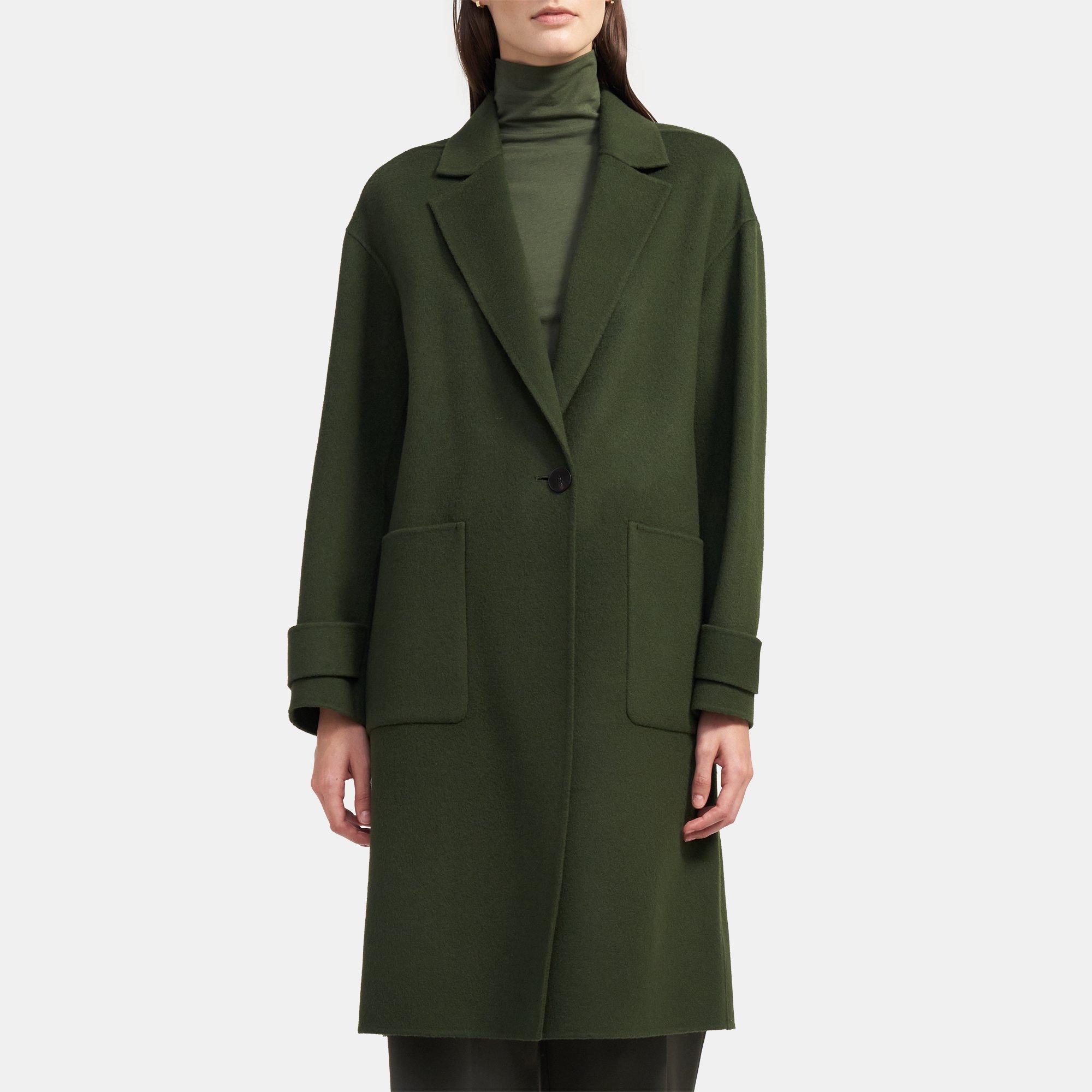 Theory Outlet Official Site | Easy One-Button Coat in Double-Face