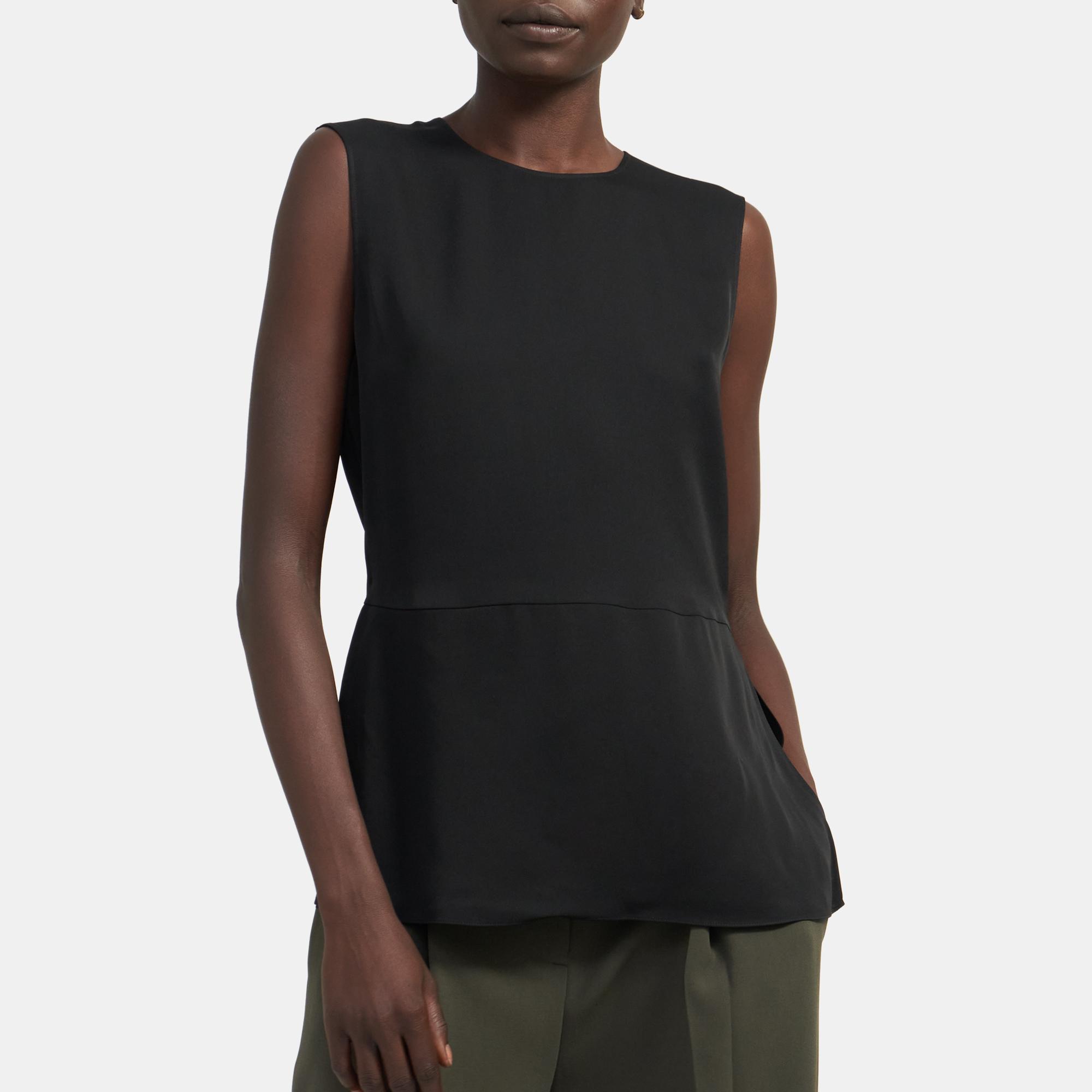 Silk Georgette Sleeveless Top | Theory Outlet