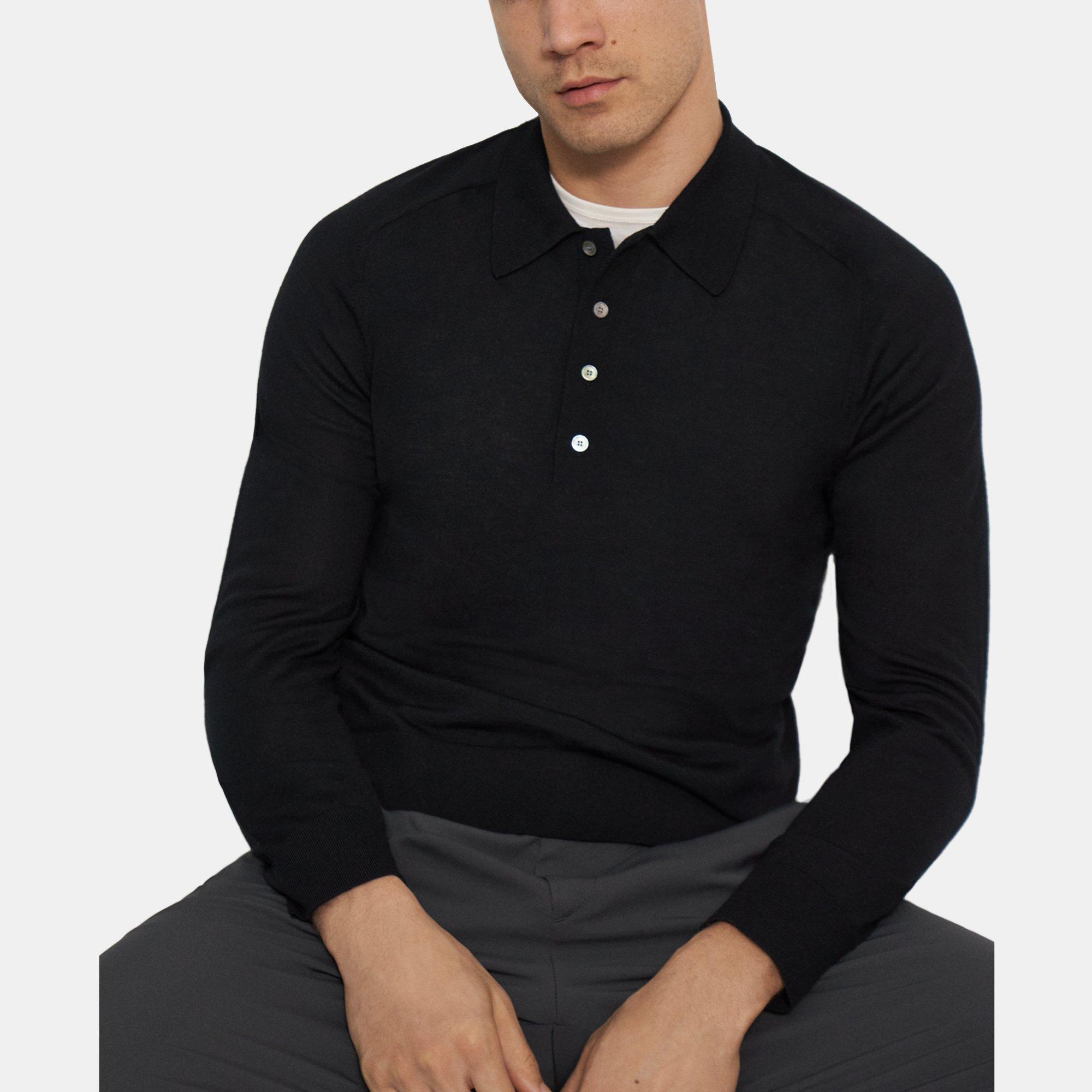 Merino Long Sleeve Polo Shirt