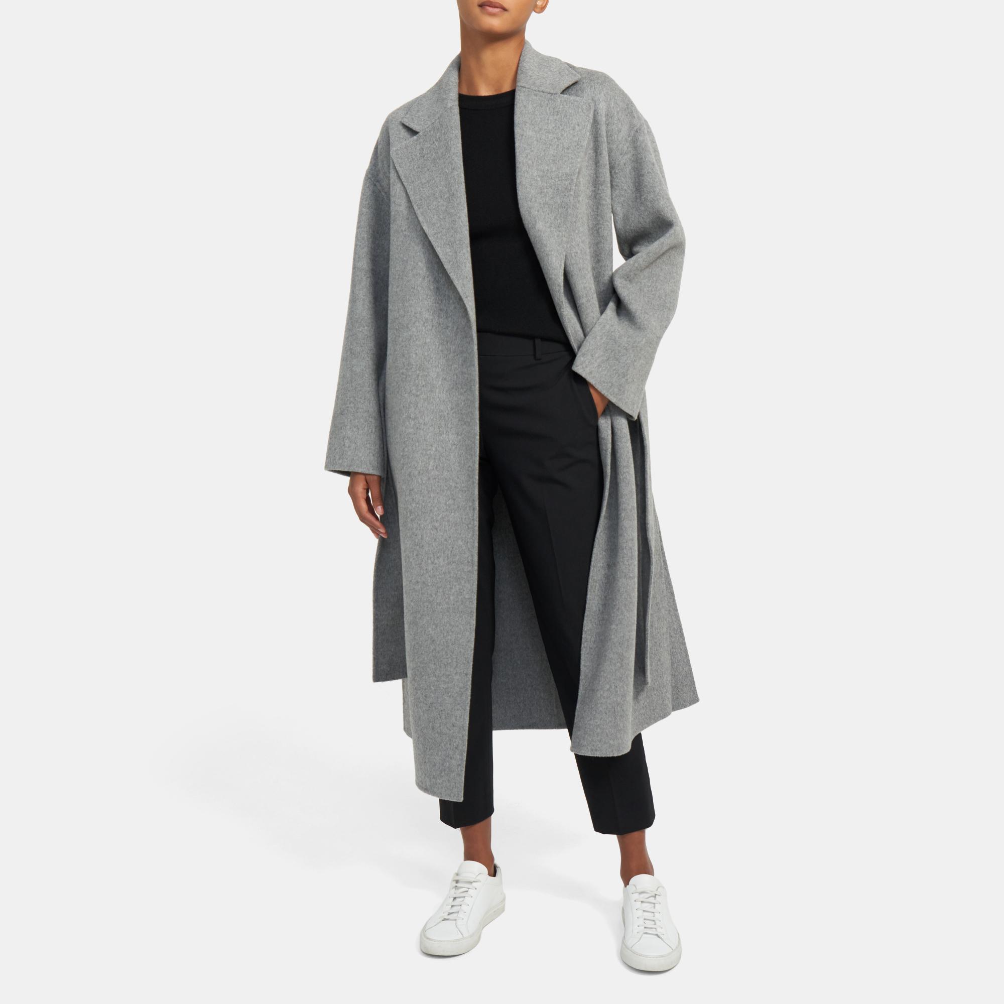 Theory wool & shop cashmere belted robe