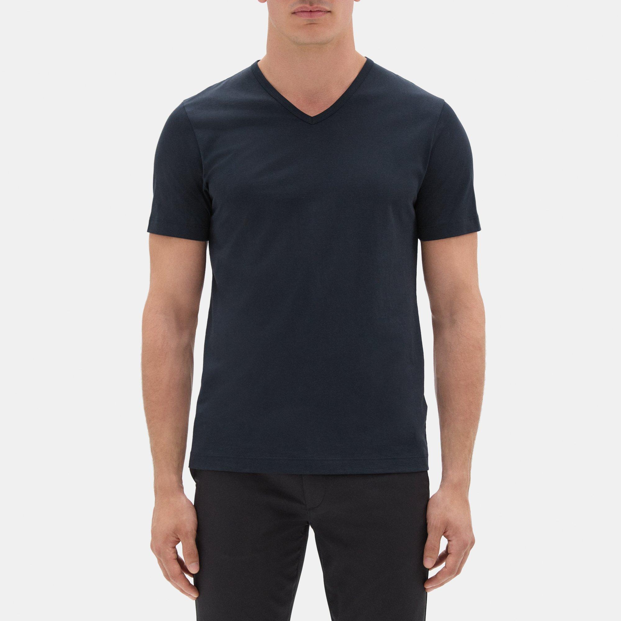 띠어리 Theory Relaxed V-Neck Tee in Organic Cotton,ECLIPSE