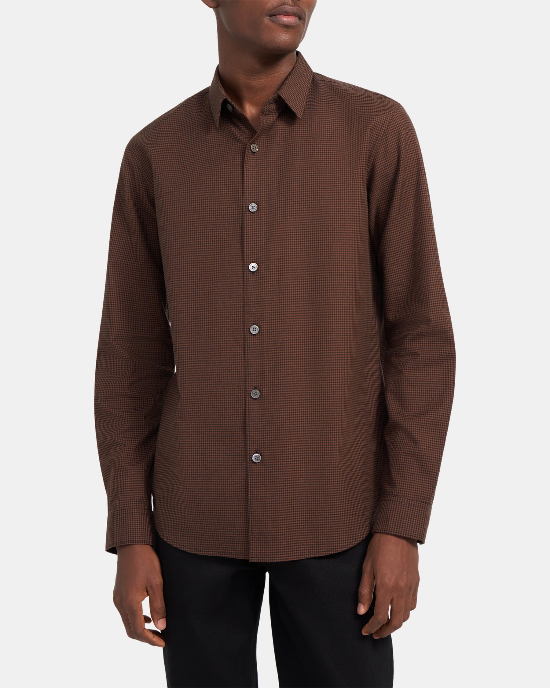Long-Sleeve Shirt in Grid Flannel