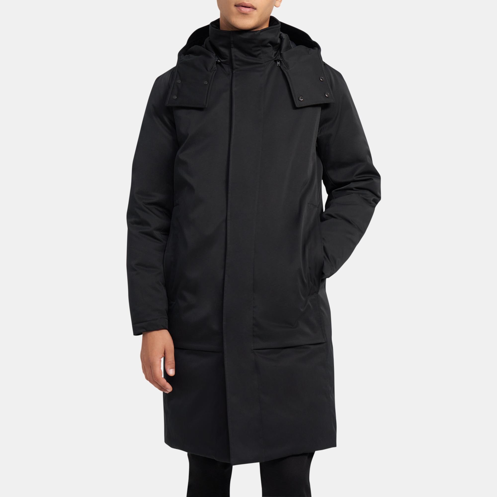 Poly Twill Hooded Parka | Theory Outlet