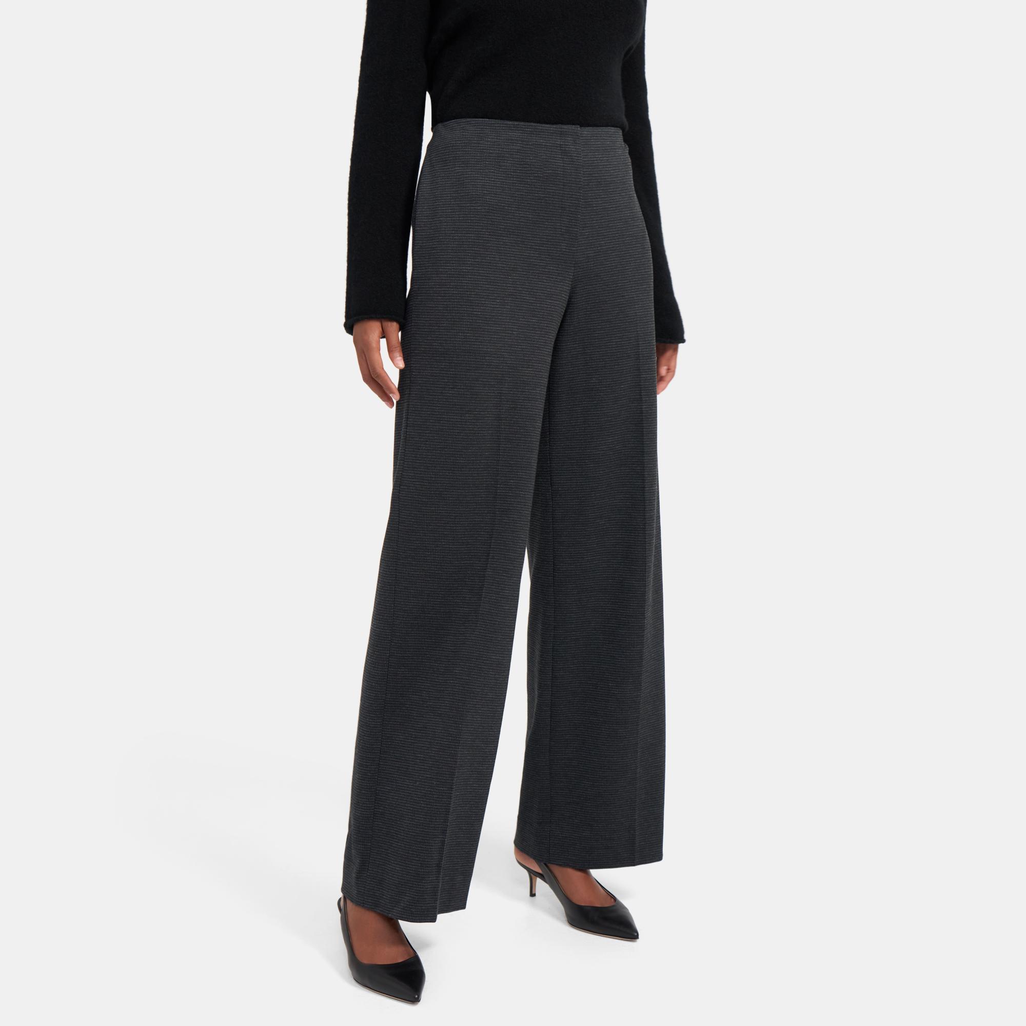 Houndstooth Knit Wide-Leg Pant | Theory Outlet