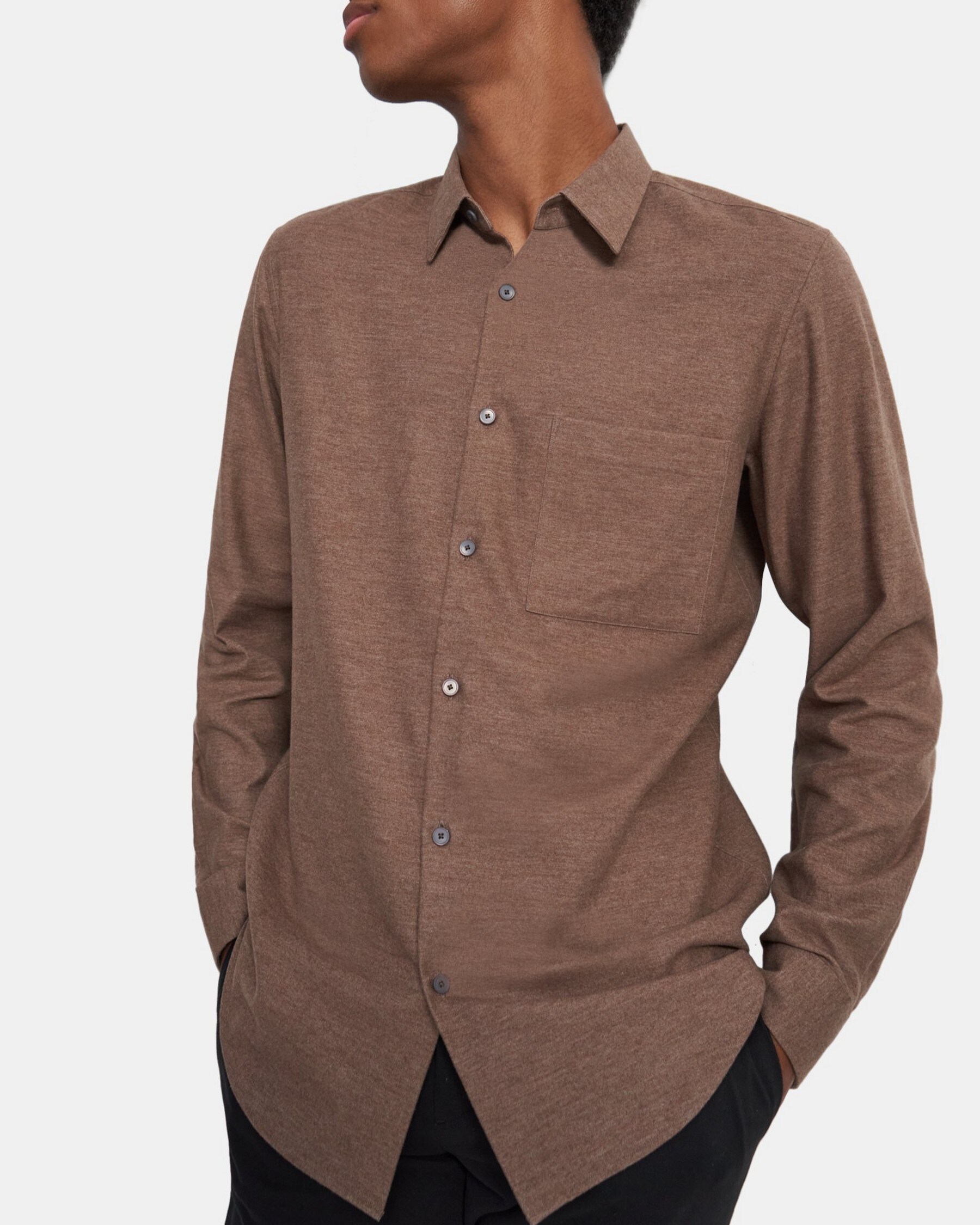 Theory Standard-Fit Shirt in Brushed Cotton
