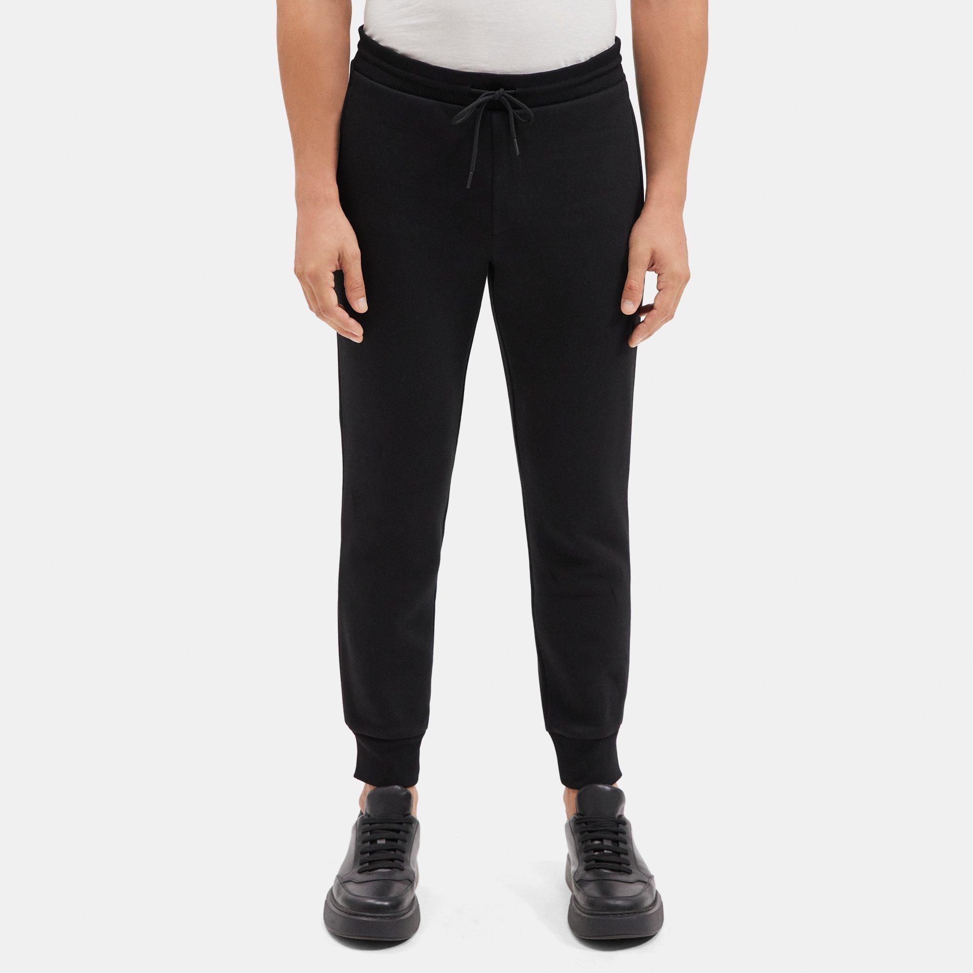 띠어리 Theory Essential Sweatpant in Cotton Fleece,BLACK