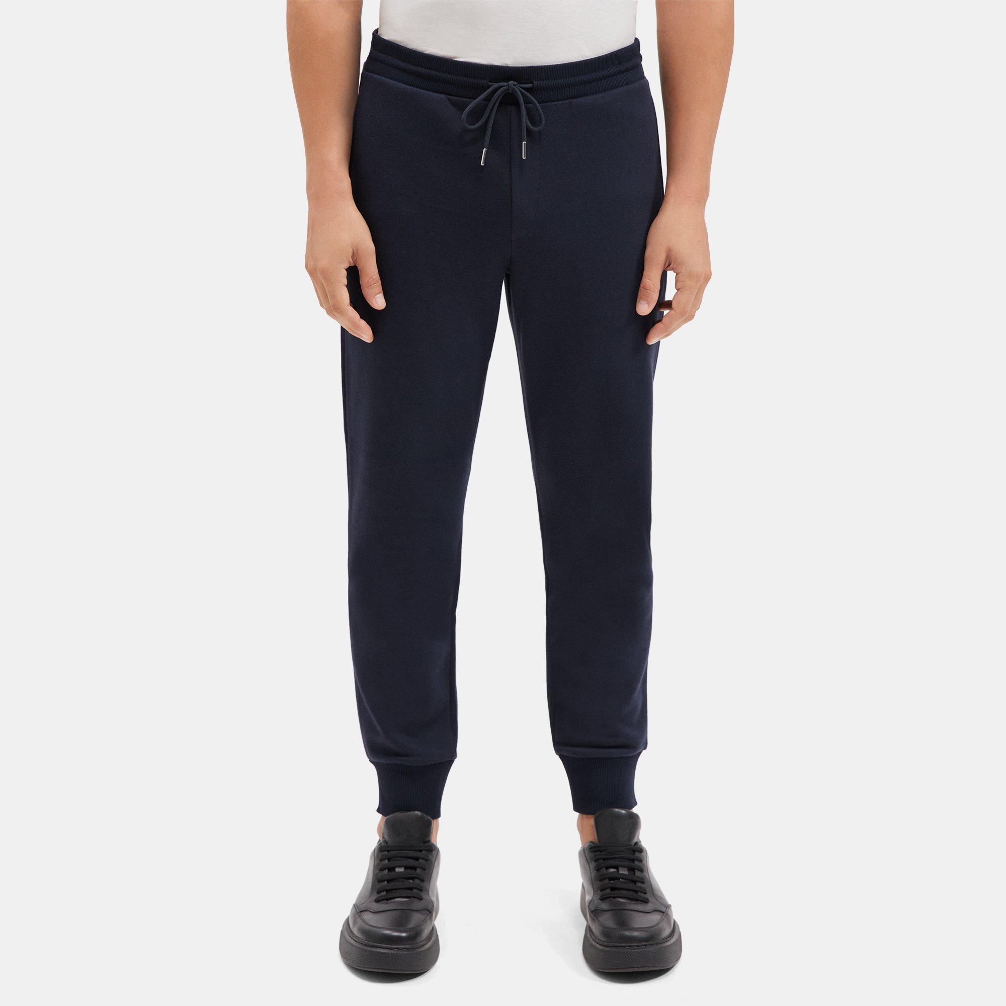 띠어리 Theory Essential Sweatpant in Cotton Fleece,DARK NAVY