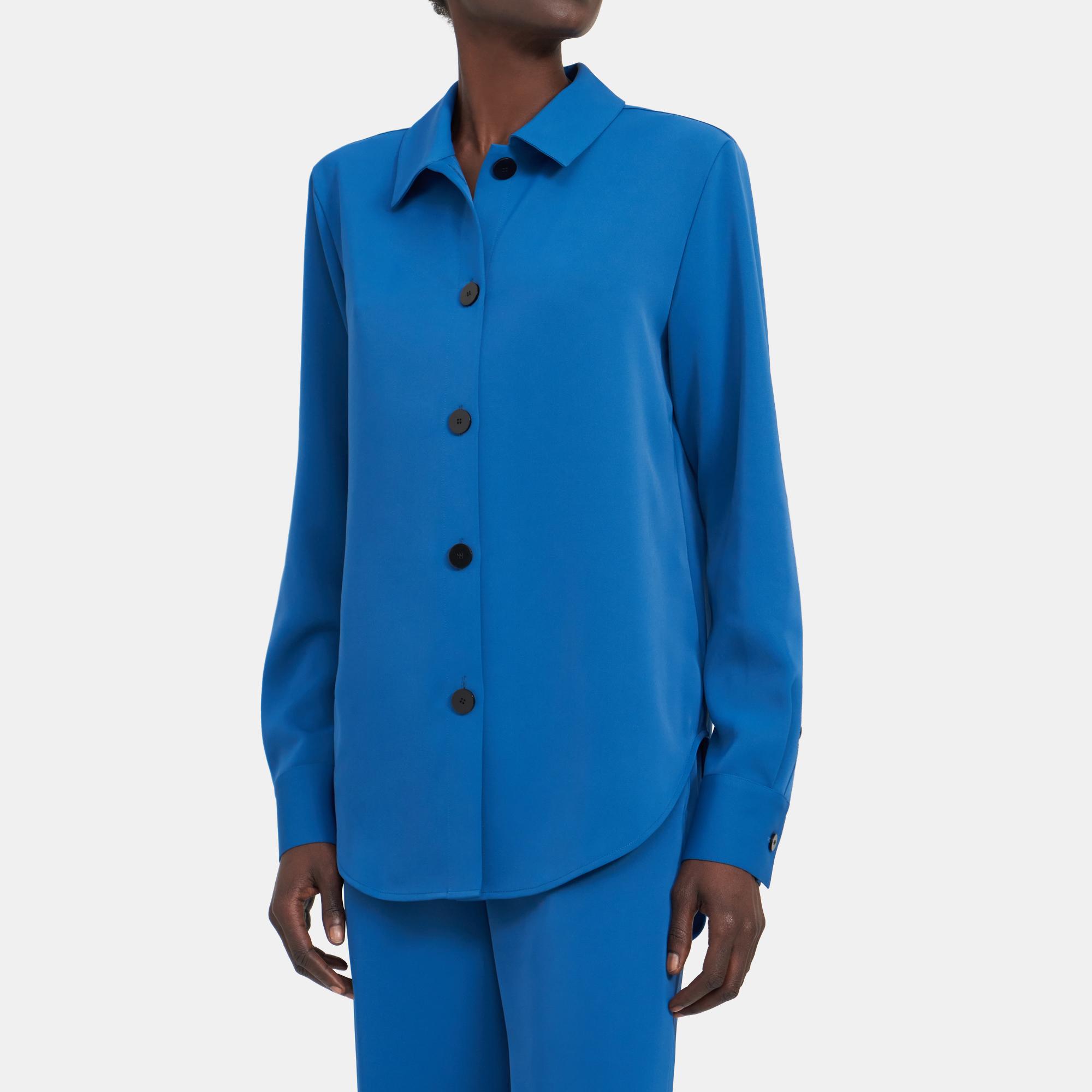 Theory Outlet Official Site ButtonUp Shirt in Matte Twill