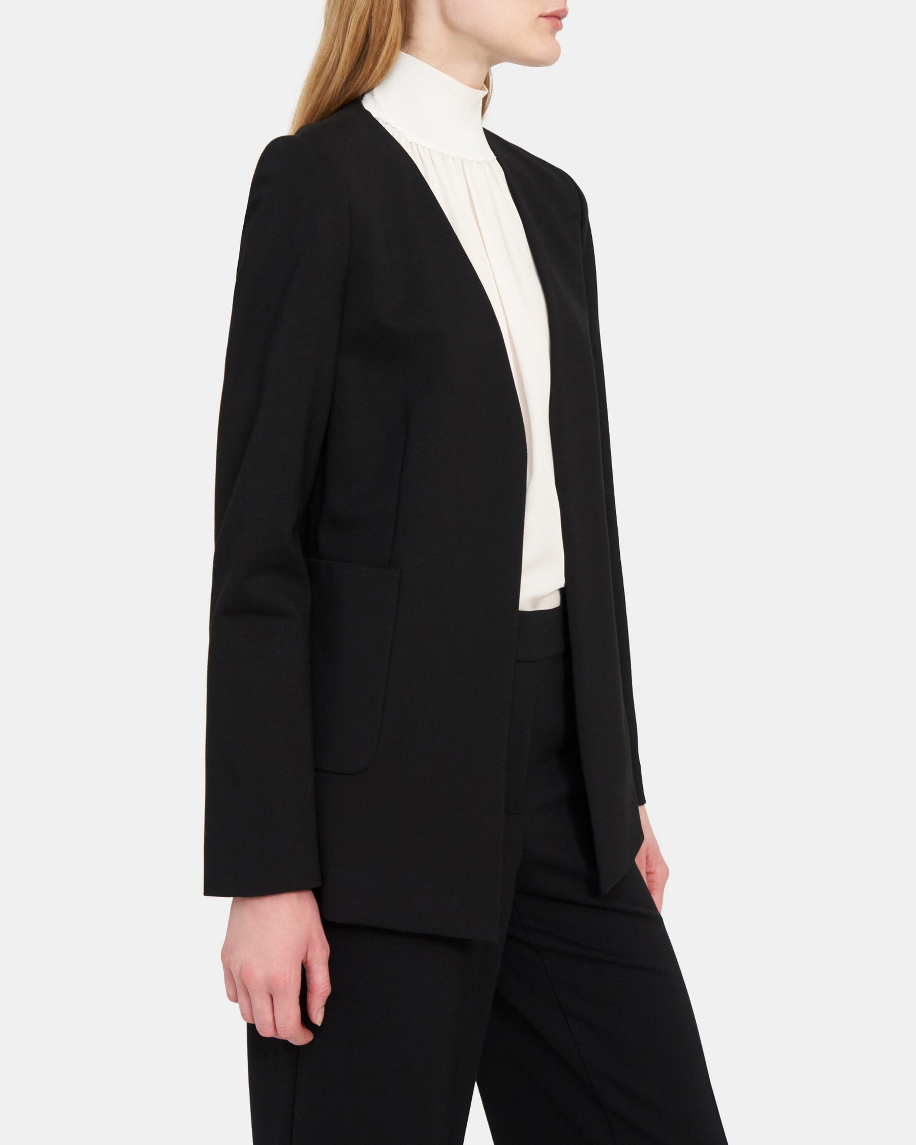Stretch Knit Open-Front Blazer | Theory Outlet