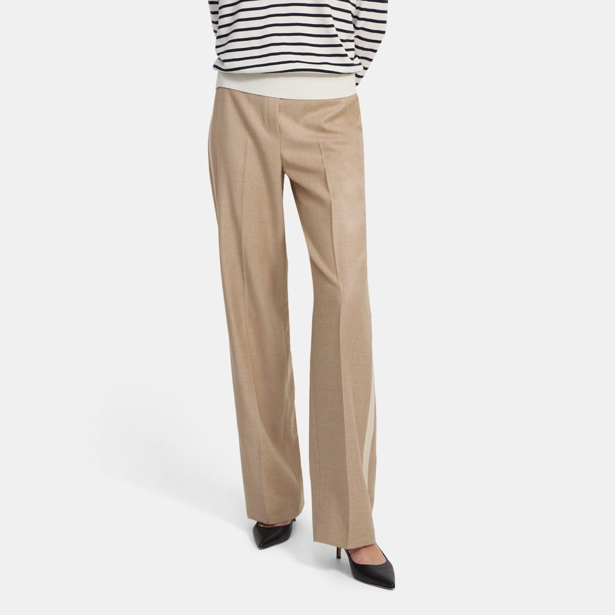 Wide leg wool-flannel suit trousers curated on LTK