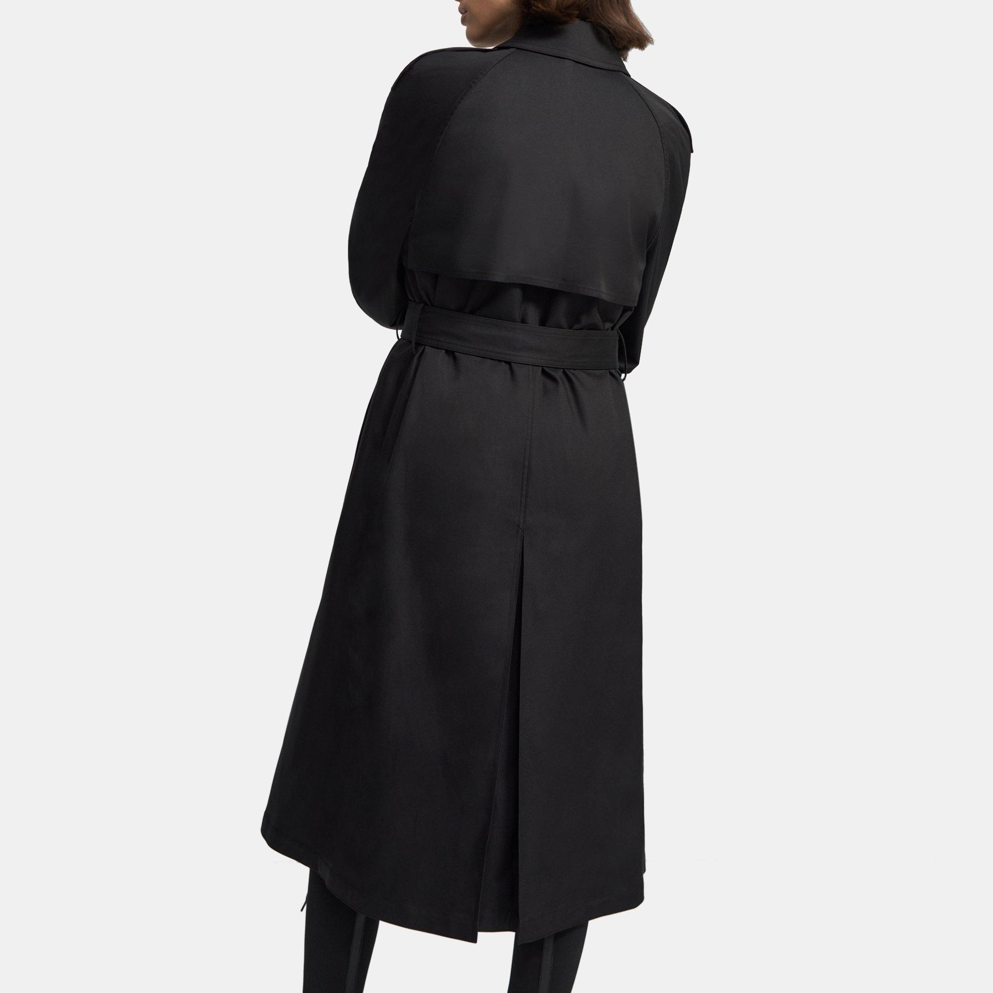 Black Twill Trench Coat