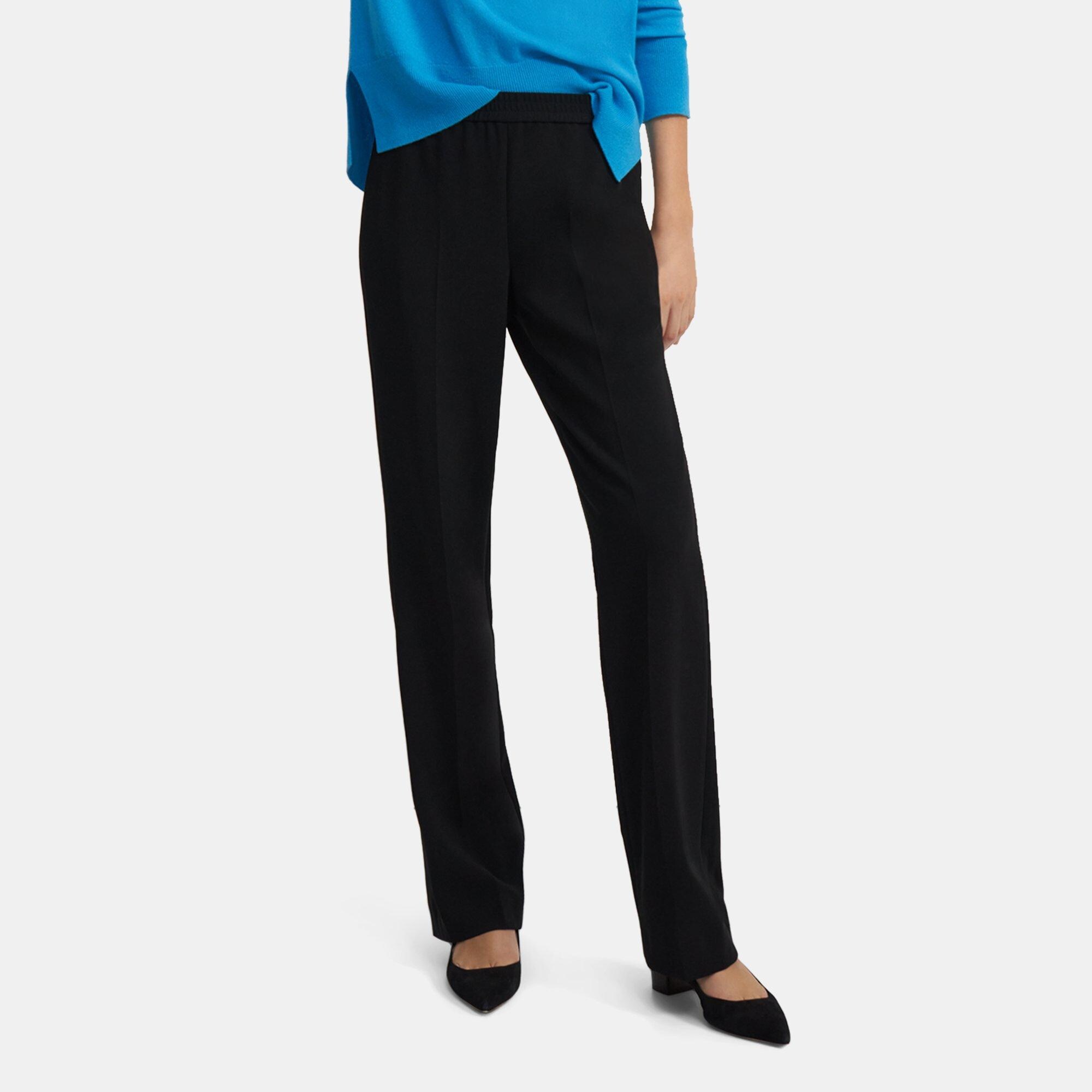 Crepe Straight Pull-On Pant | Theory