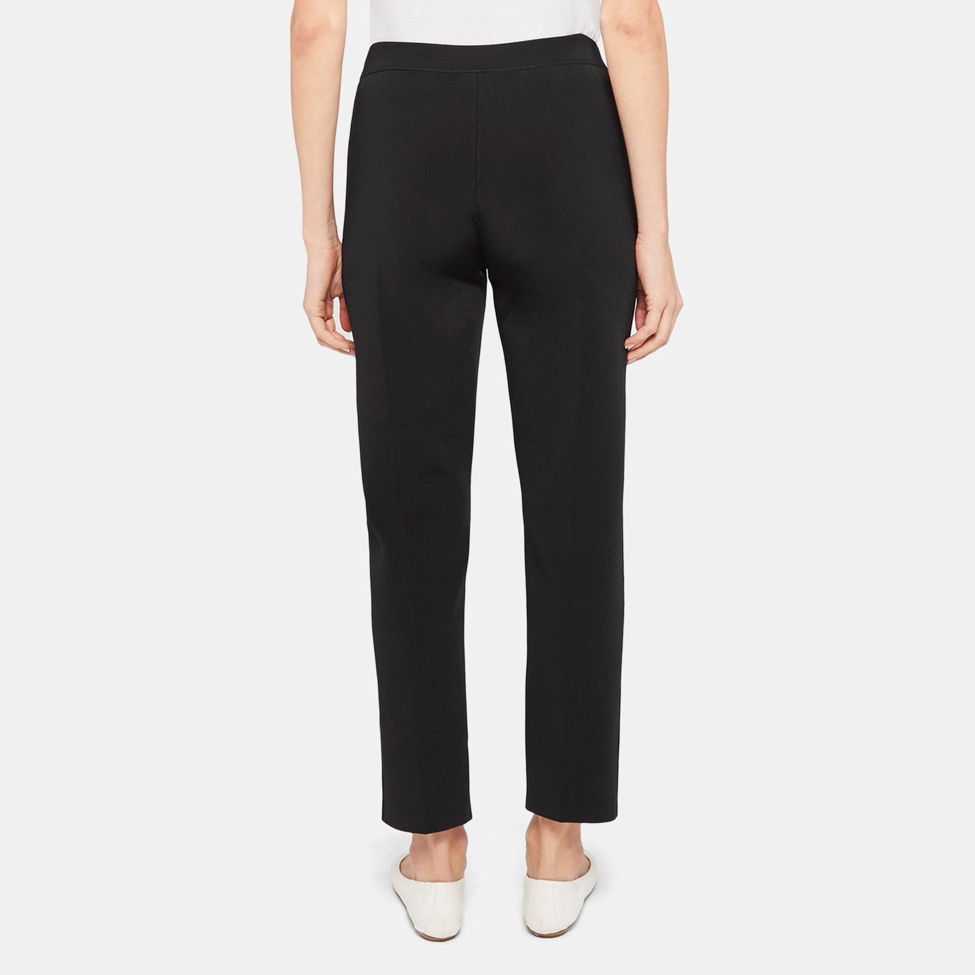 Theory Outlet Official Site | Slim Cropped Pull-On Pant in Stretch