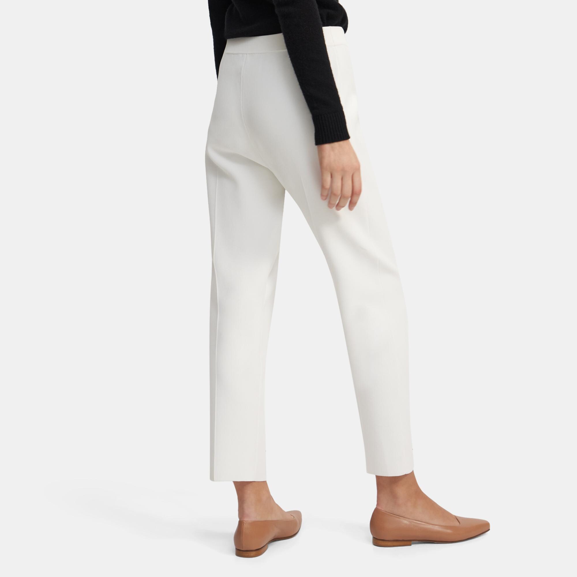 Theory Outlet Official Site | Slim Cropped Pull-On Pant in Stretch