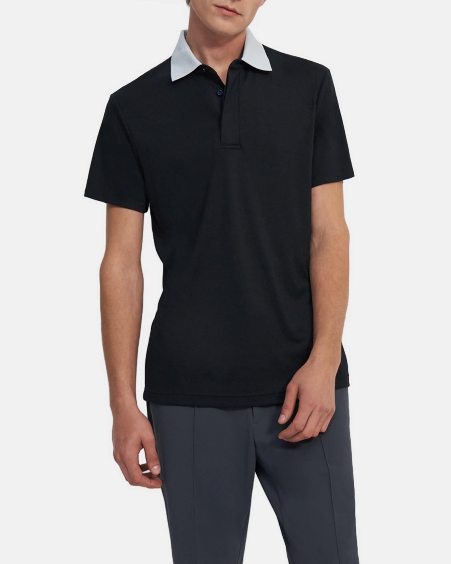 띠어리 Theory Kayser Polo Shirt in Anemone Modal Jersey,BALTIC