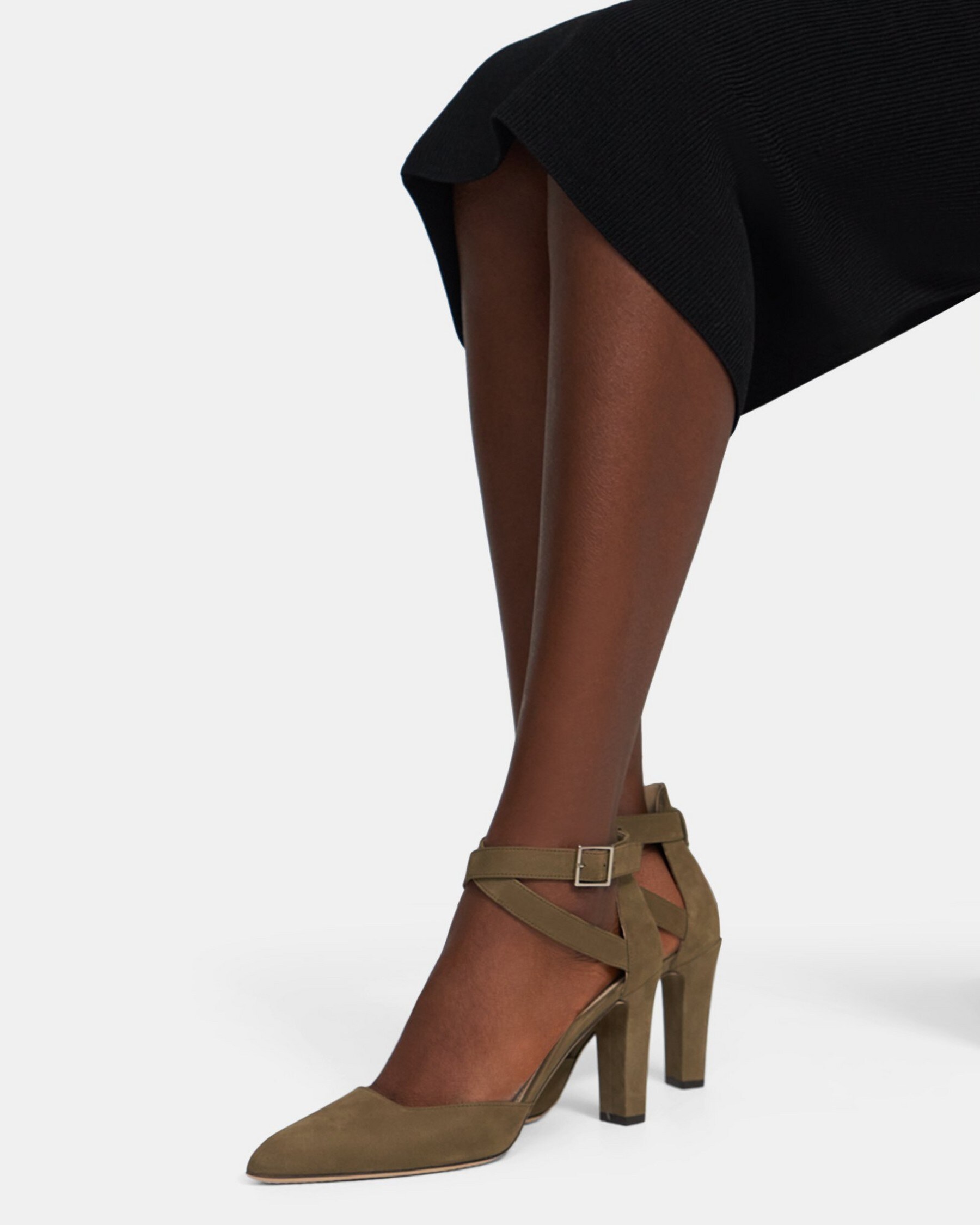 Leather Ankle Wrap Heel | Theory Outlet