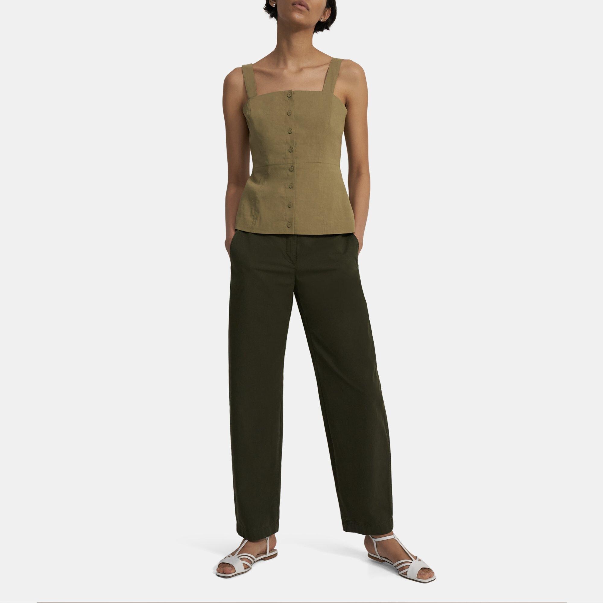 Stretch Linen Button-Up Cami