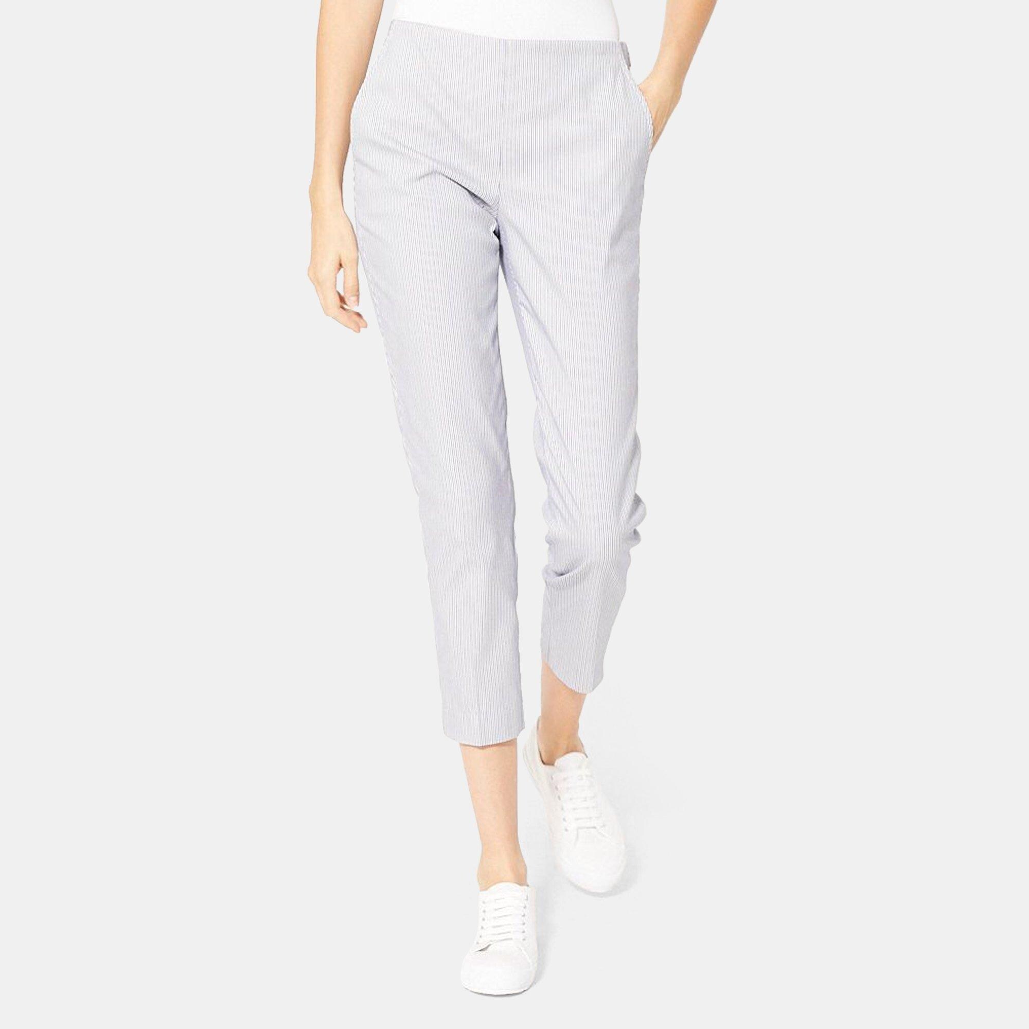 Theory Slim Cropped Pant in Stretch Cotton Blend