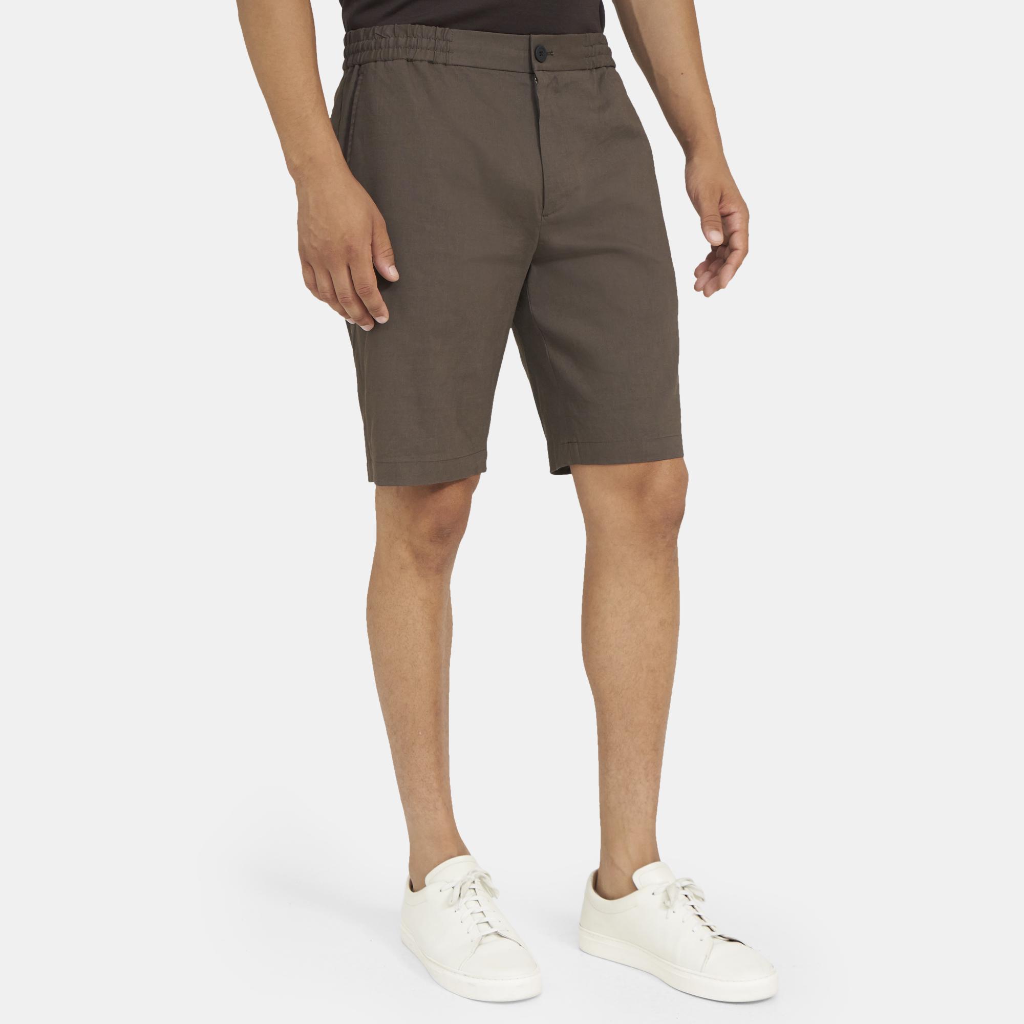 띠어리 Theory Plymouth Short in Stretch Linen,BARK