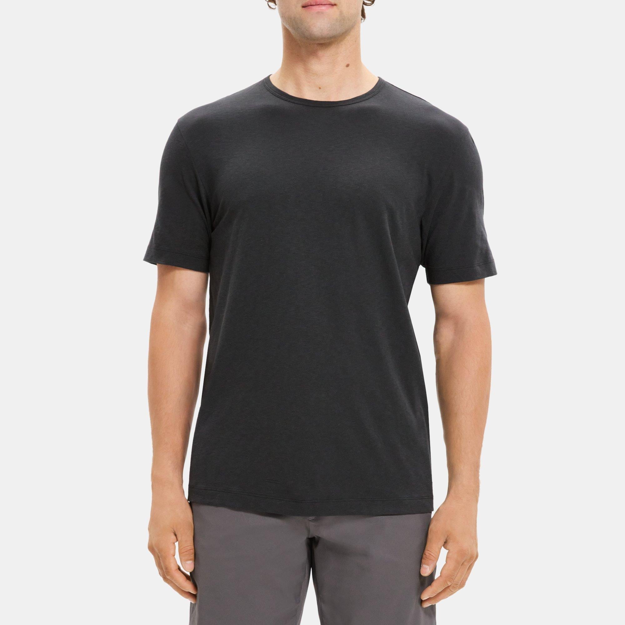 띠어리 Theory Relaxed Tee in Slub Cotton,BLACK