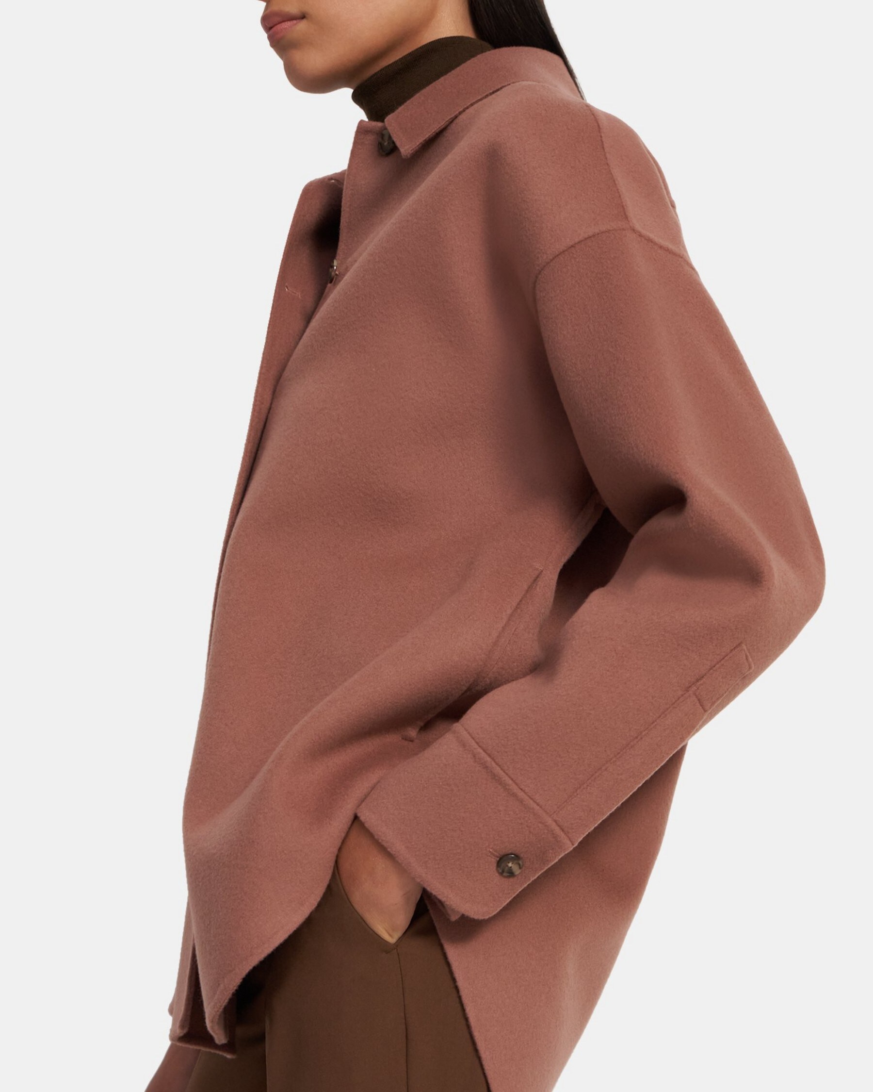 Oversized Shirt Jacket in Double-Face Wool-Cashmere