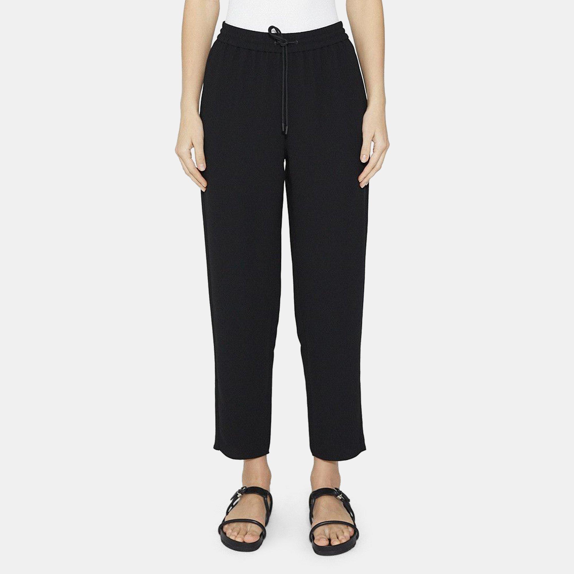 Theory Cropped Jogger Pant in Crepe