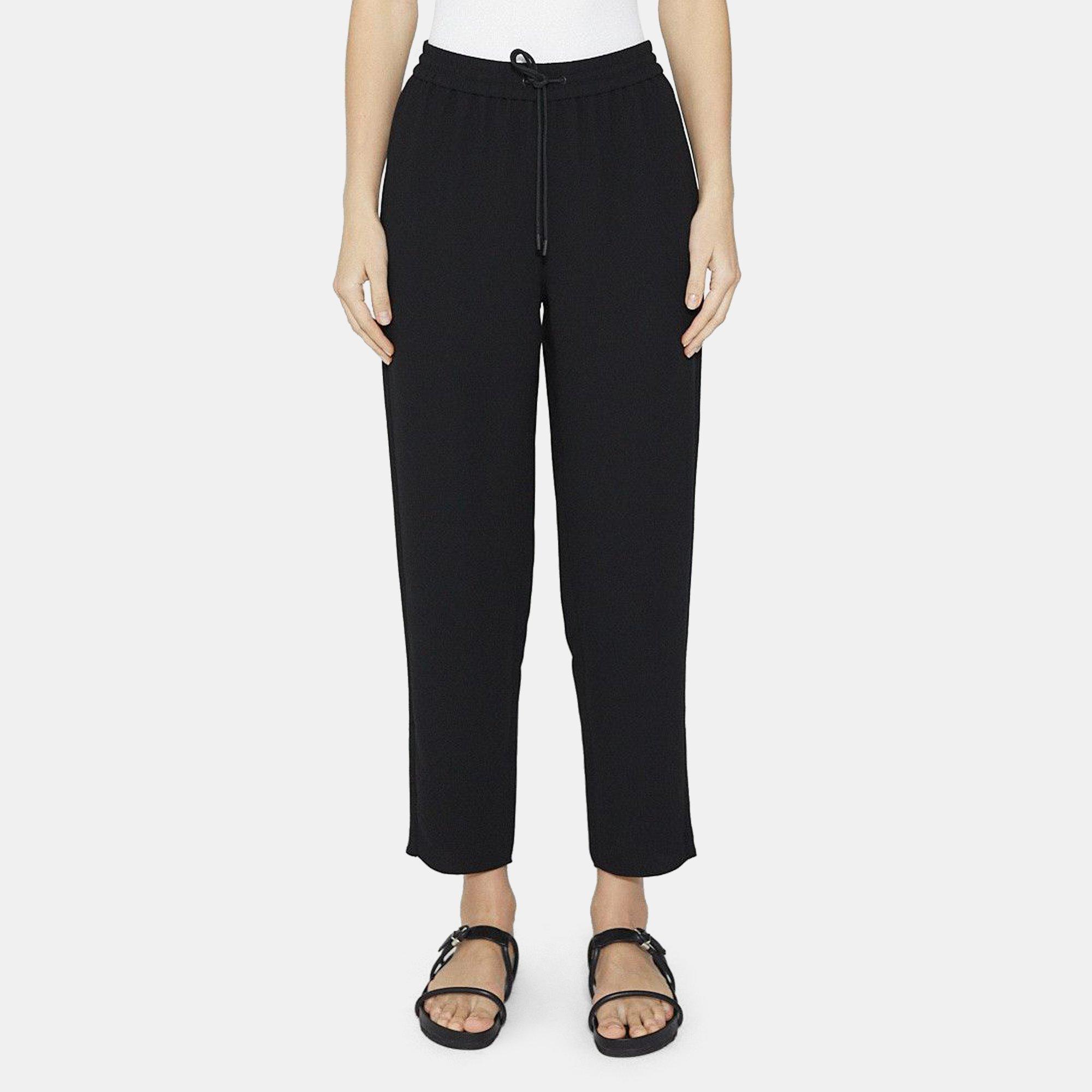 Crepe Cropped Jogger Pant Theory Outlet