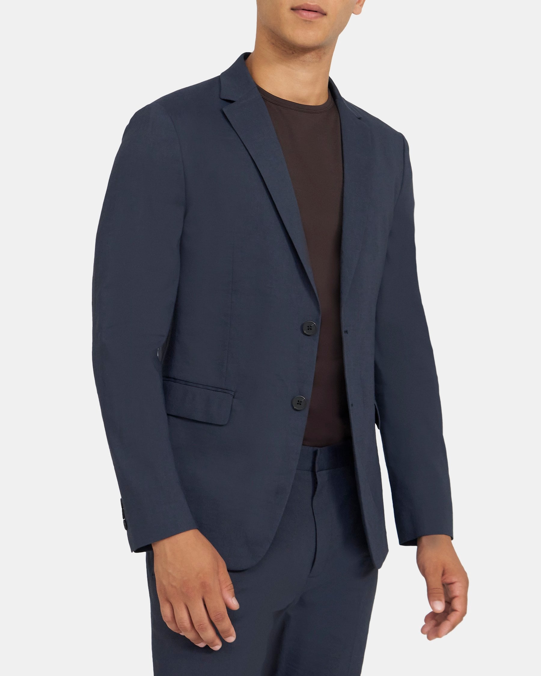 Unstructured Suit Jacket in Stretch Linen