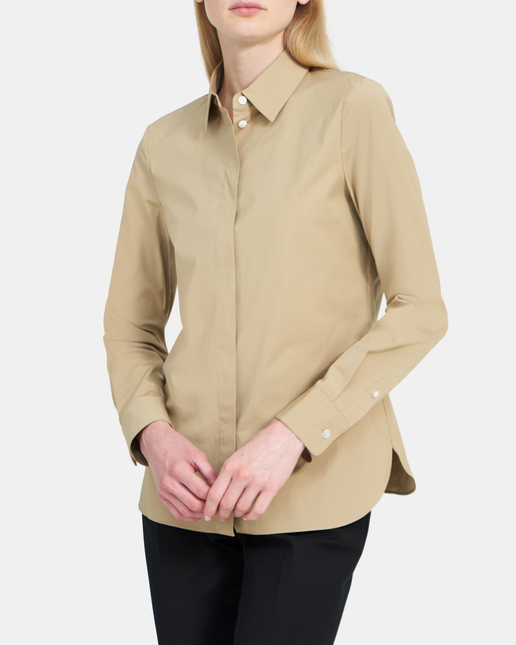 Theory Outlet Official Site | Fitted Shirt in Stretch Cotton