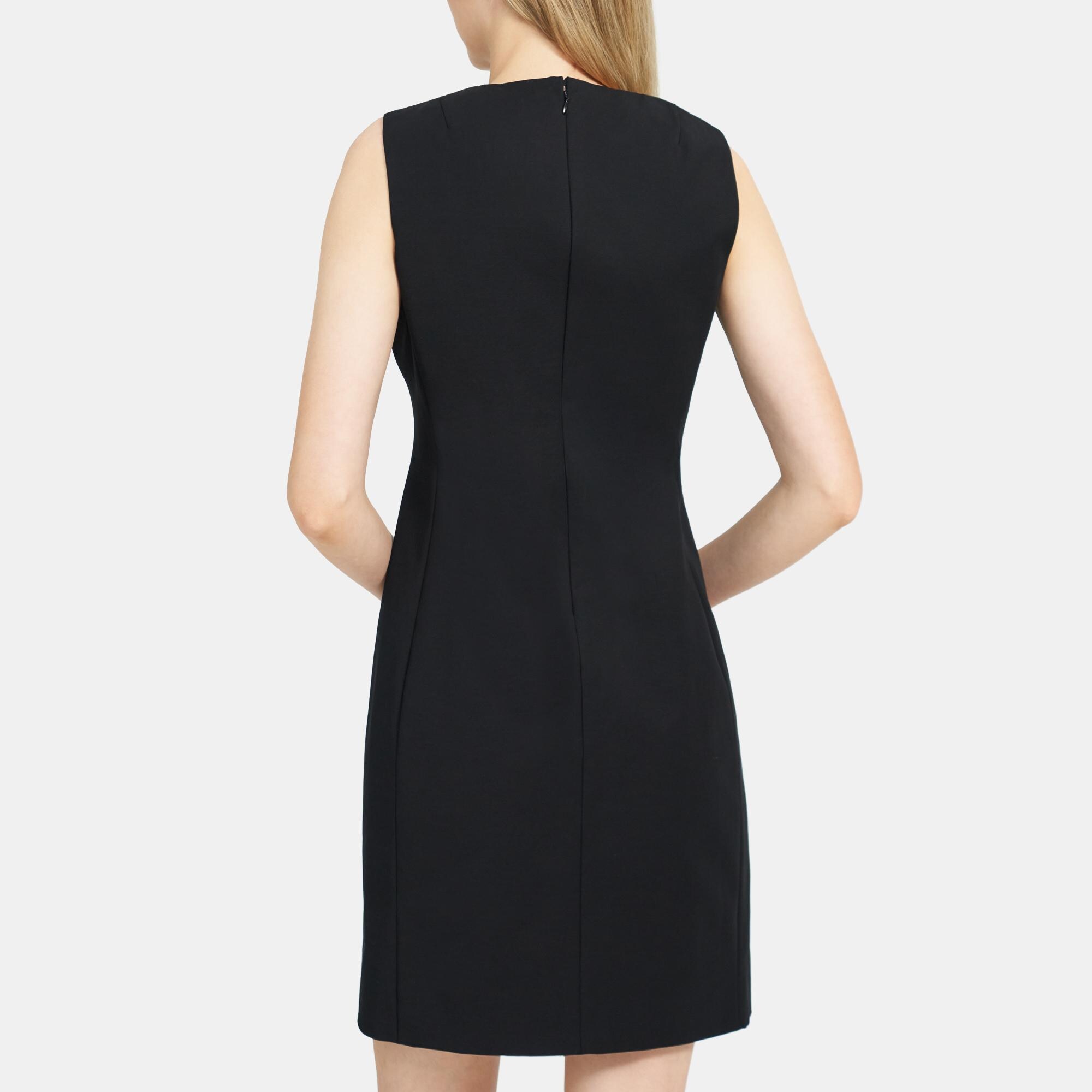 Stretch Cotton Sleeveless Fitted Dress Theory